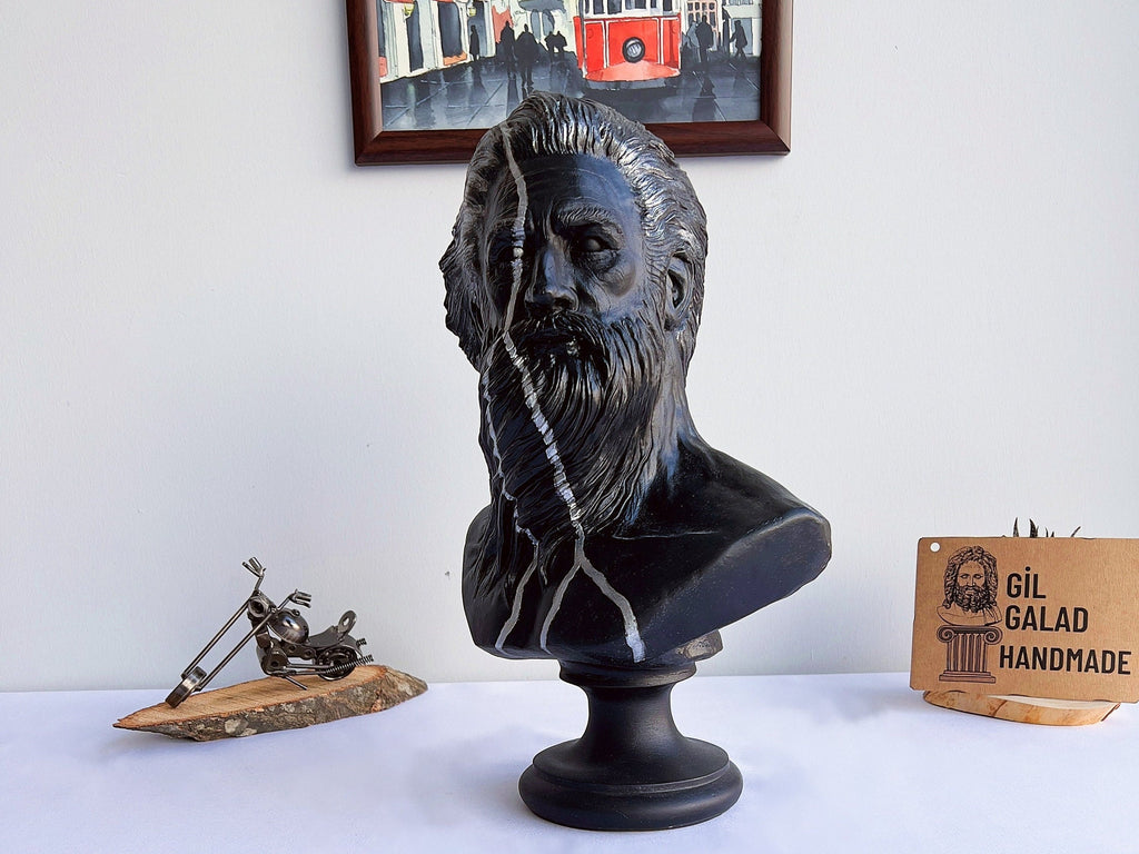 Large Poseidon Bust: Handmade Greek Statue, Home & Garden Decor