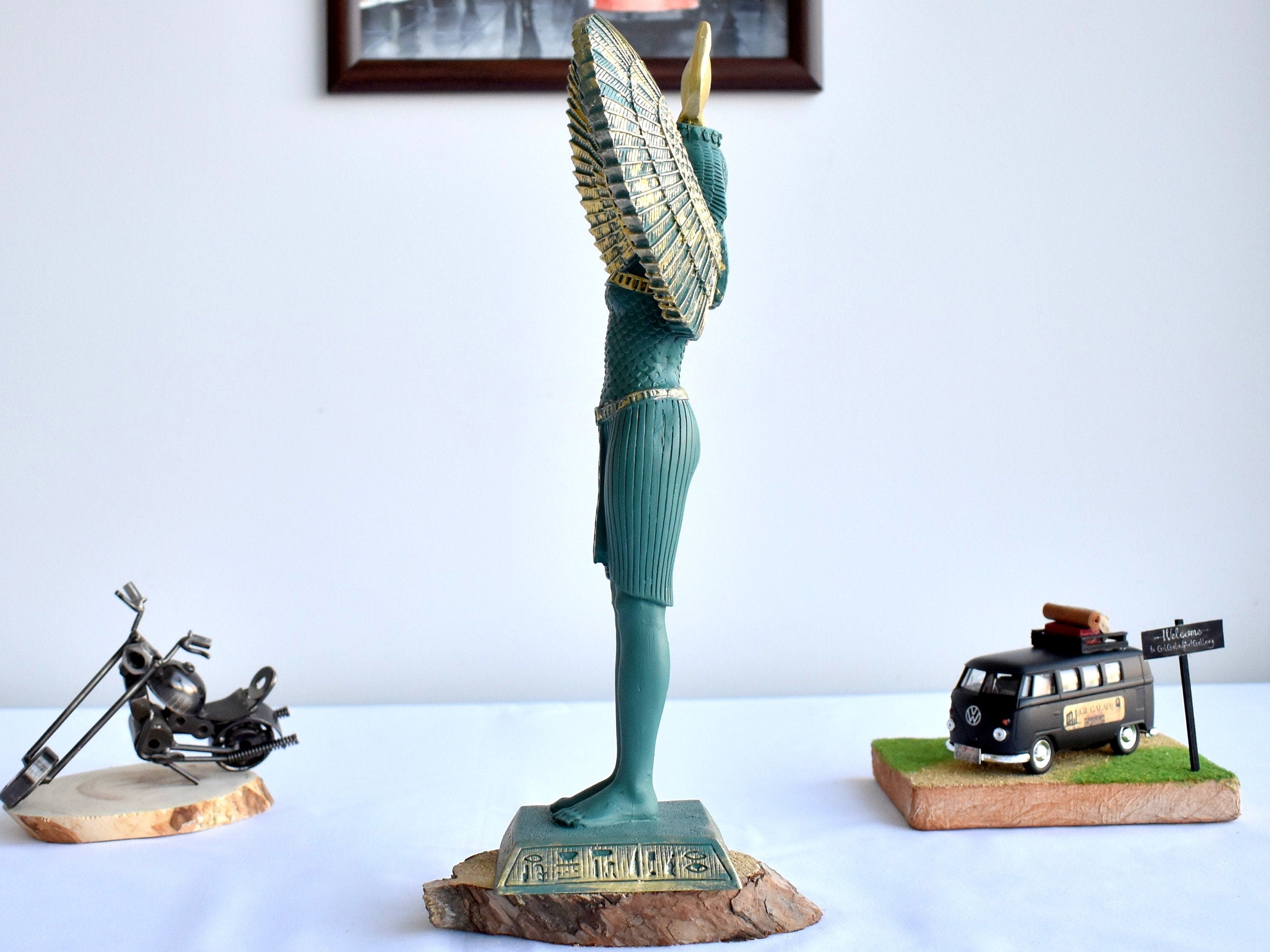 Egyptian Goddess Isis Open Wings Statue/ Large God Statue Sculptures / Isis Statue/ Garden Sculptures/ Home Decor/ Art Decor