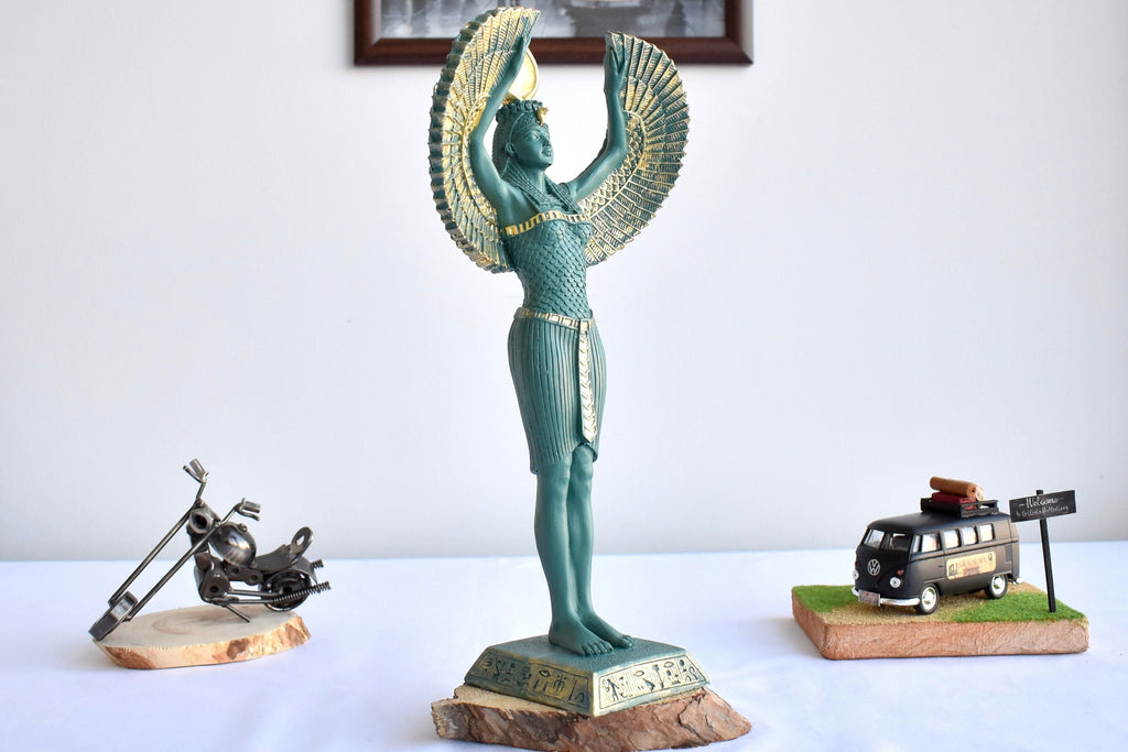 Egyptian Goddess Isis Open Wings Statue/ Large God Statue Sculptures / Isis Statue/ Garden Sculptures/ Home Decor/ Art Decor