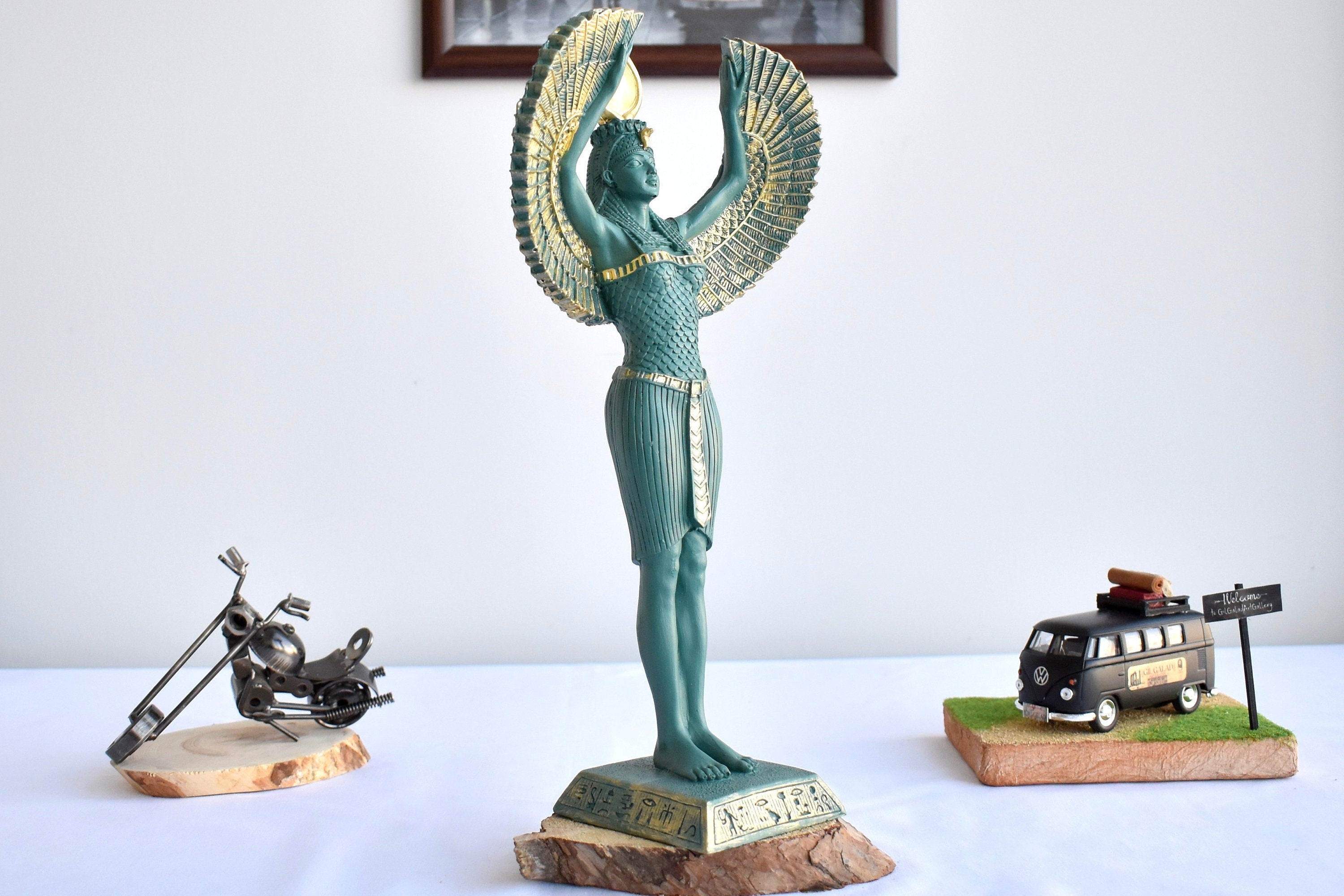 Egyptian Goddess Isis Open Wings Statue/ Large God Statue Sculptures / Isis Statue/ Garden Sculptures/ Home Decor/ Art Decor