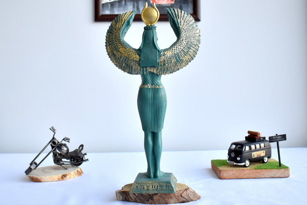 Egyptian Goddess Isis Open Wings Statue/ Large God Statue Sculptures / Isis Statue/ Garden Sculptures/ Home Decor/ Art Decor