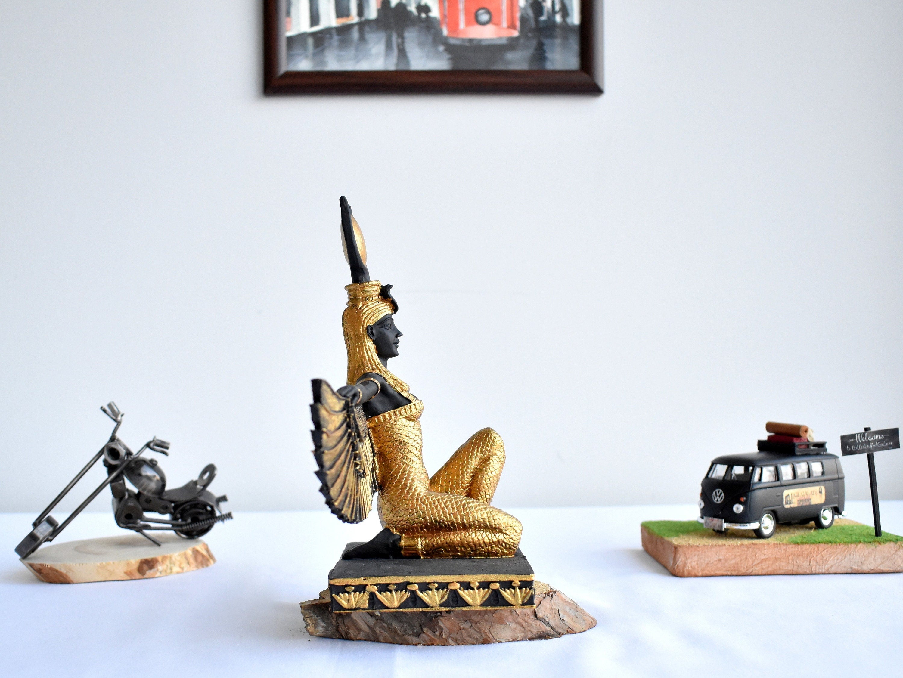 Egyptian Goddess Isis Open Wings Statue/ Large God Statue Sculptures / Isis Statue/ Garden Sculptures/ Home Decor/ Art Decor