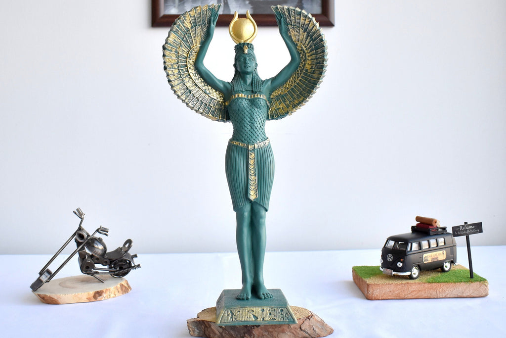 Egyptian Goddess Isis Open Wings Statue/ Large God Statue Sculptures / Isis Statue/ Garden Sculptures/ Home Decor/ Art Decor