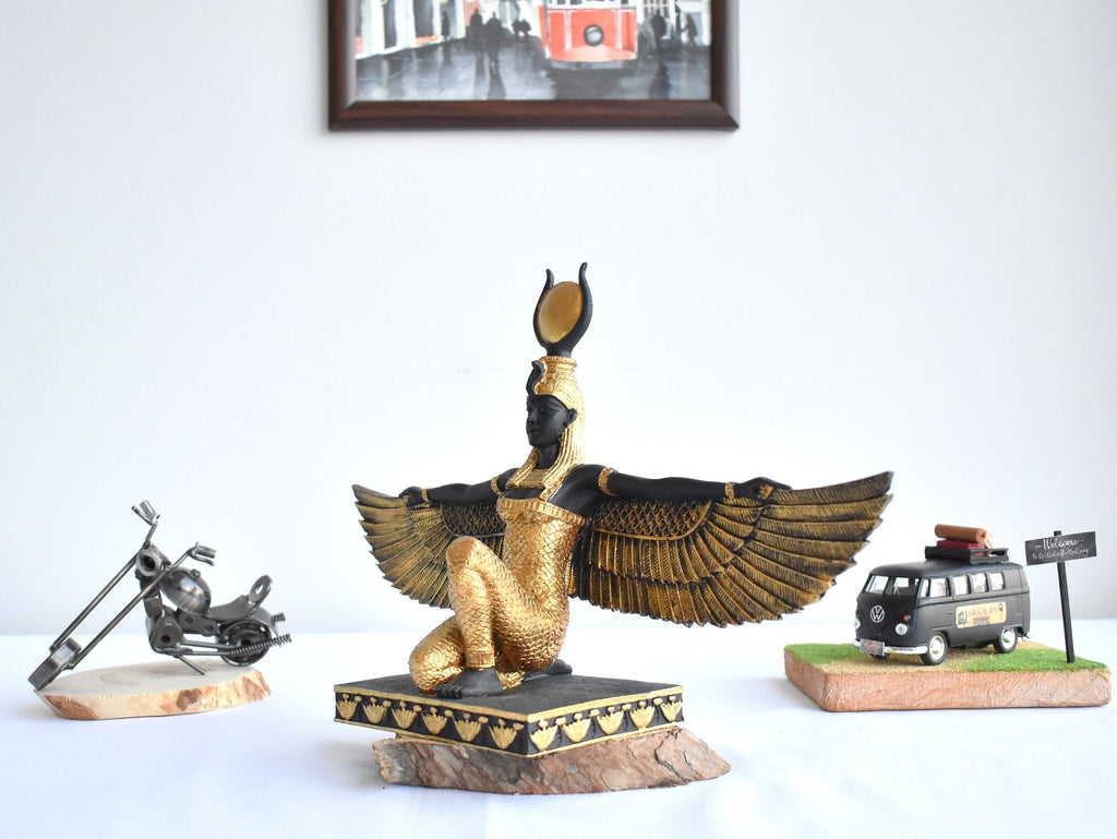 Egyptian Goddess Isis Open Wings Statue/ Large God Statue Sculptures / Isis Statue/ Garden Sculptures/ Home Decor/ Art Decor
