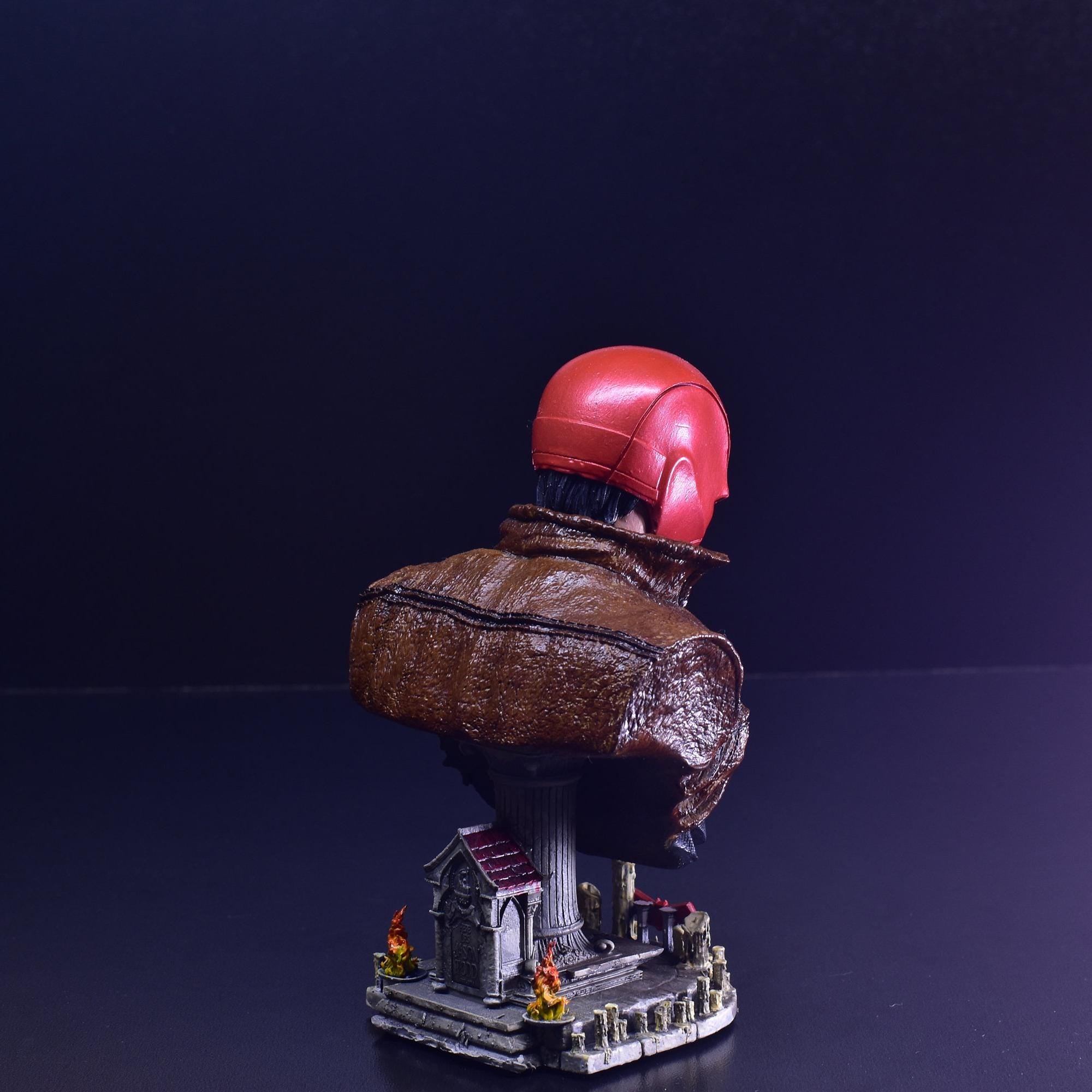 Red Hood Jason Todd Bust Statue Fan Art - Hand-Painted 3D Printed Model