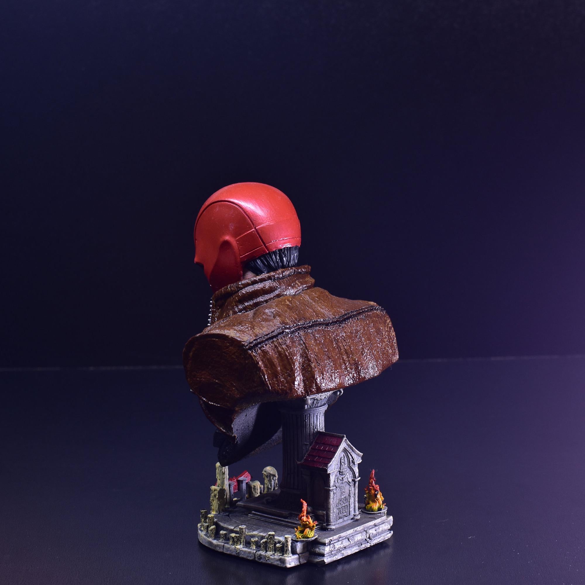 Red Hood Jason Todd Bust Statue Fan Art - Hand-Painted 3D Printed Model