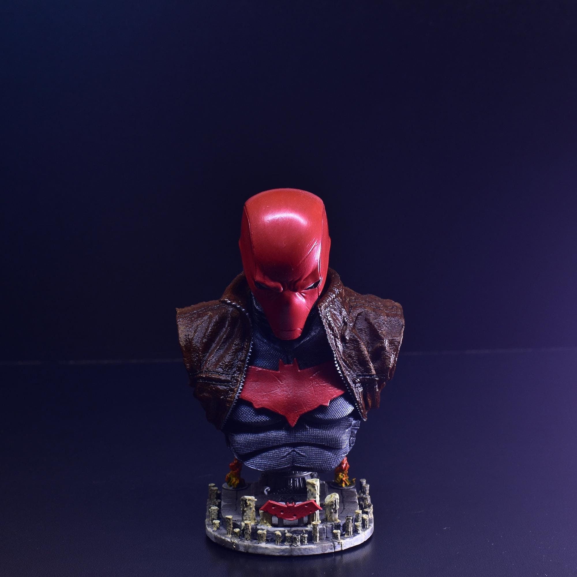 Red Hood Jason Todd Bust Statue Fan Art - Hand-Painted 3D Printed Model