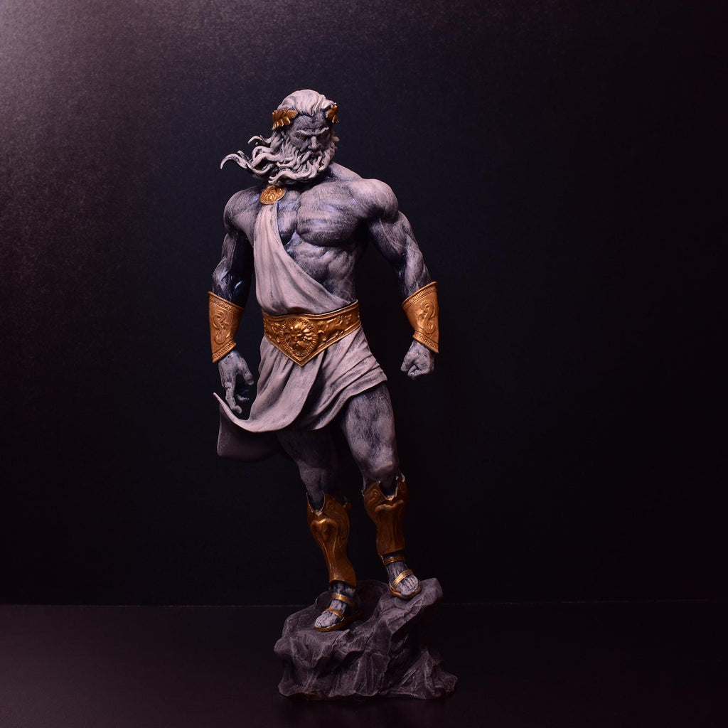 Hand-Painted Zeus Statue: 3D Printed Greek God Sculpture
