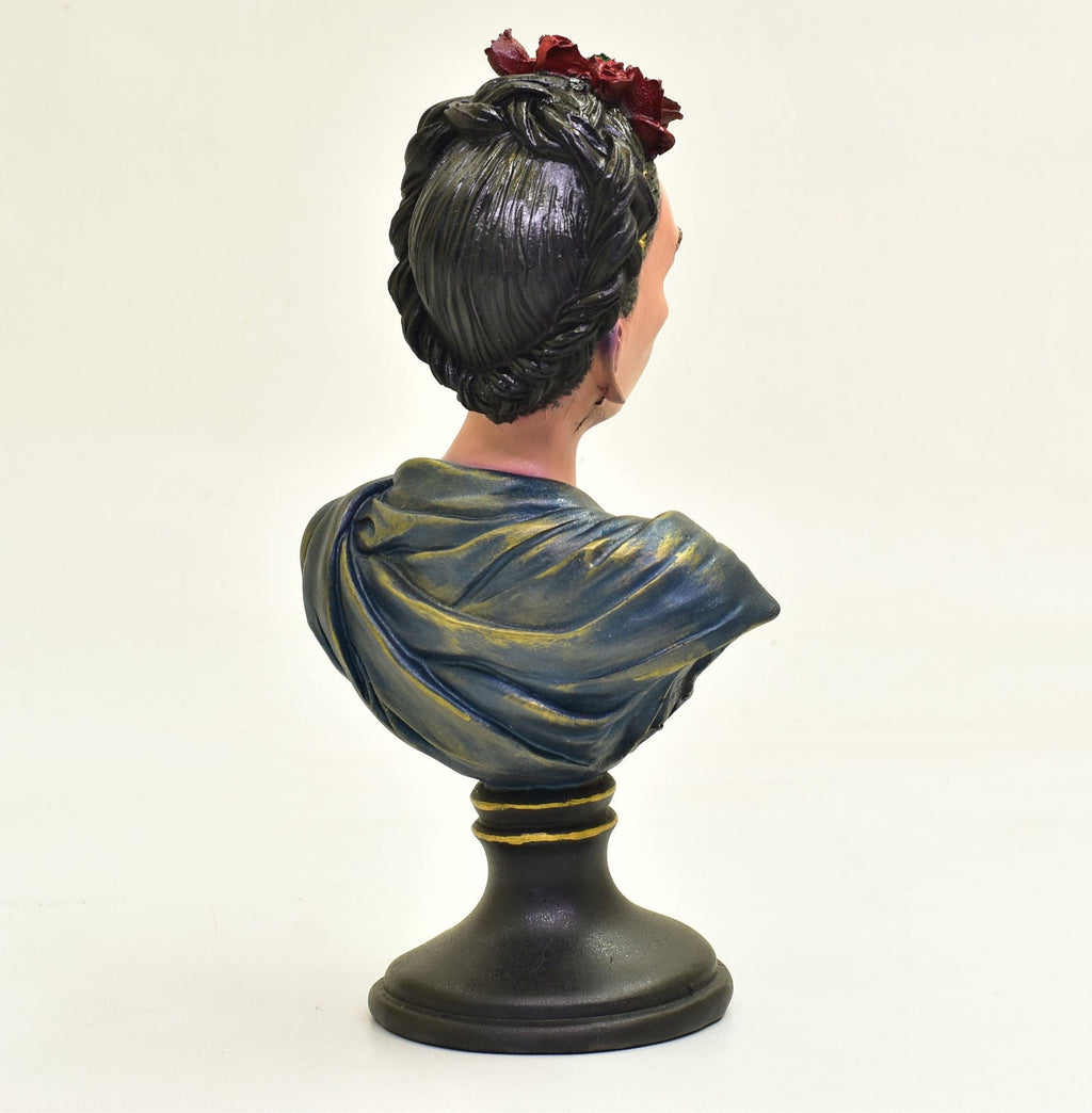 Frida Kahlo Bust Statue: Hand-Painted Home Art Decor