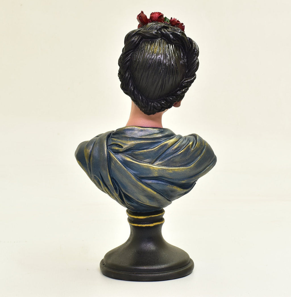 Frida Kahlo Bust Statue: Hand-Painted Home Art Decor