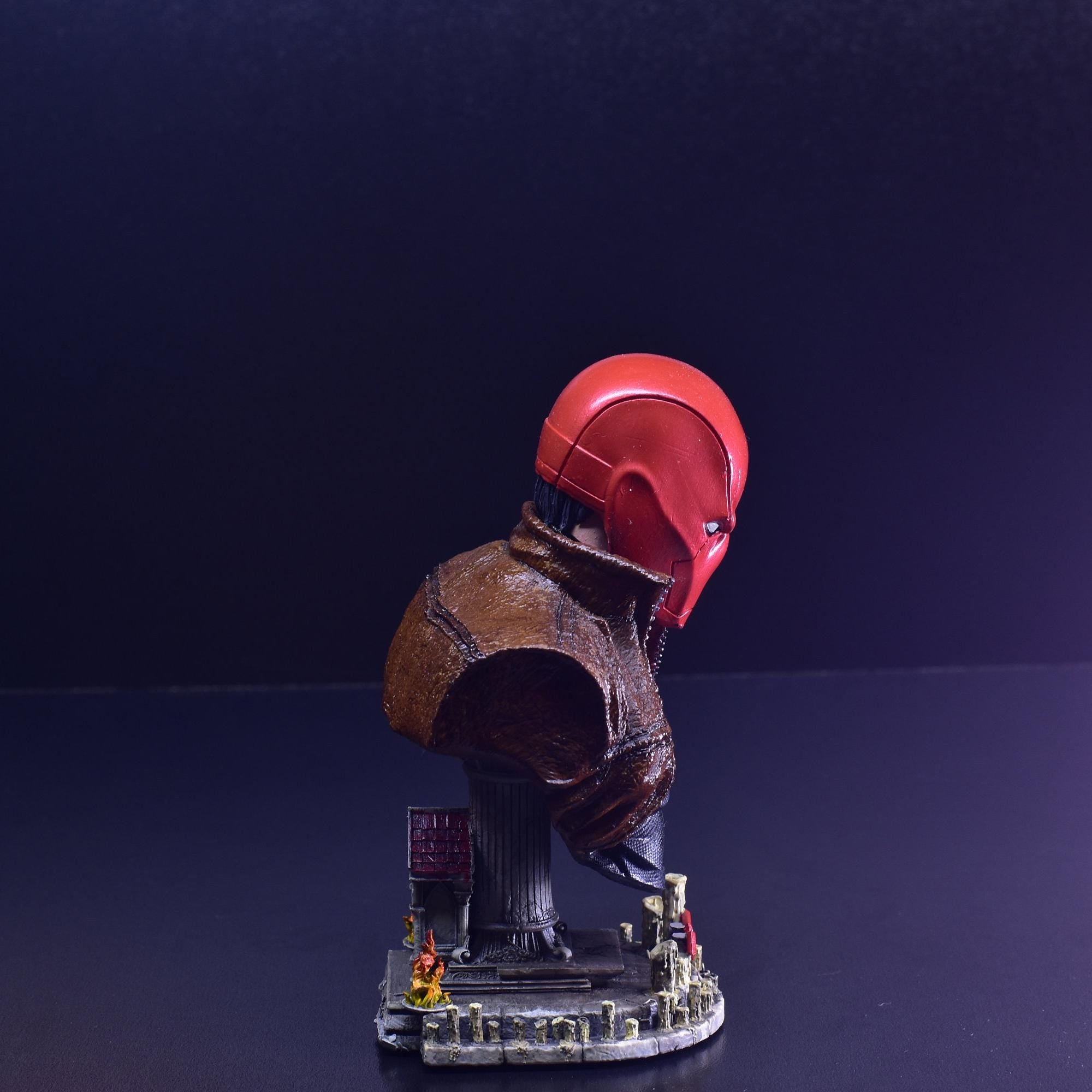 Red Hood Jason Todd Bust Statue Fan Art - Hand-Painted 3D Printed Model
