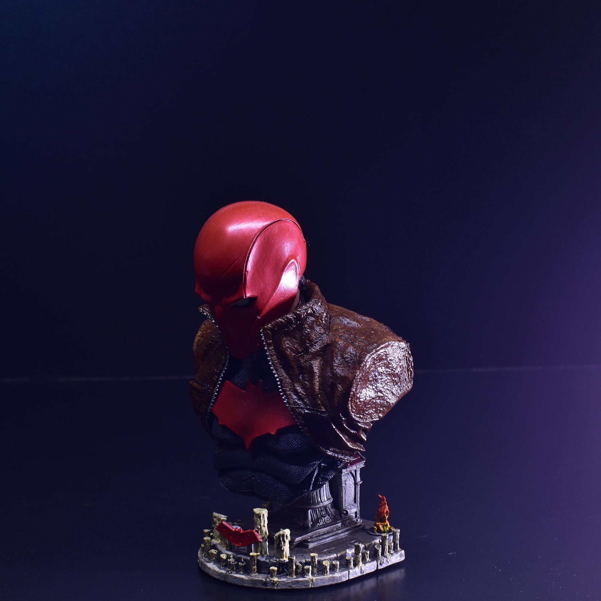 Red Hood Jason Todd Bust Statue Fan Art - Hand-Painted 3D Printed Model