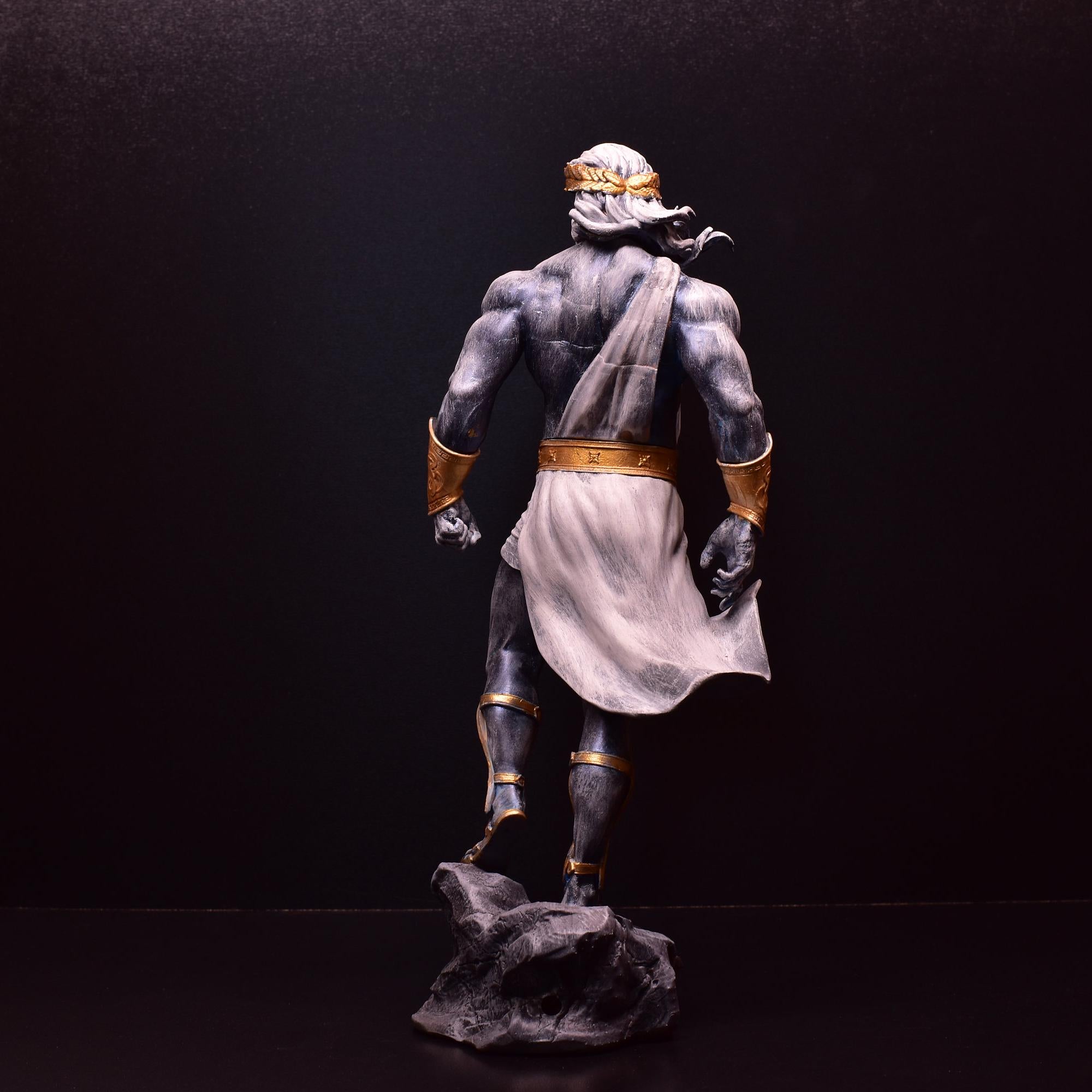 Hand-Painted Zeus Statue: 3D Printed Greek God Sculpture