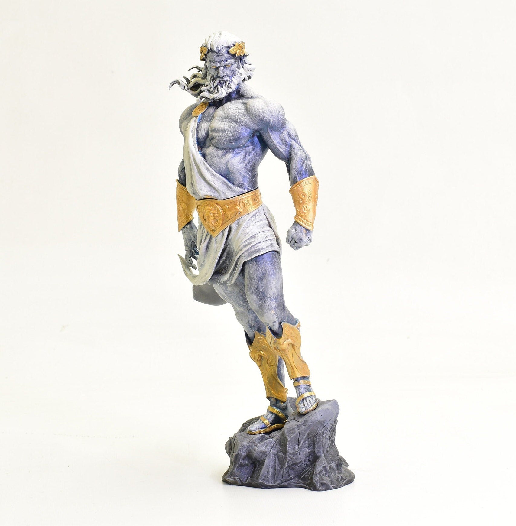 Hand-Painted Zeus Statue: 3D Printed Greek God Sculpture