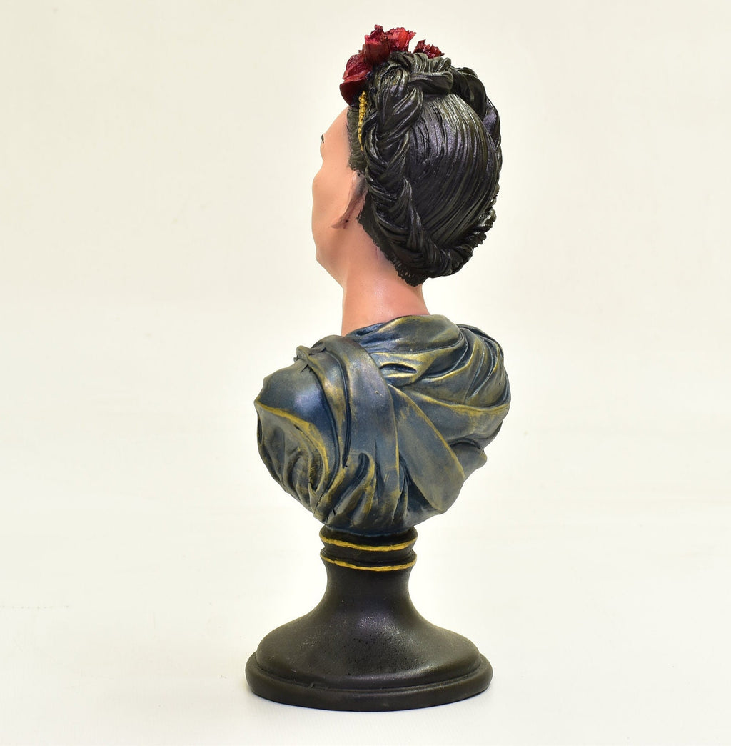 Frida Kahlo Bust Statue: Hand-Painted Home Art Decor
