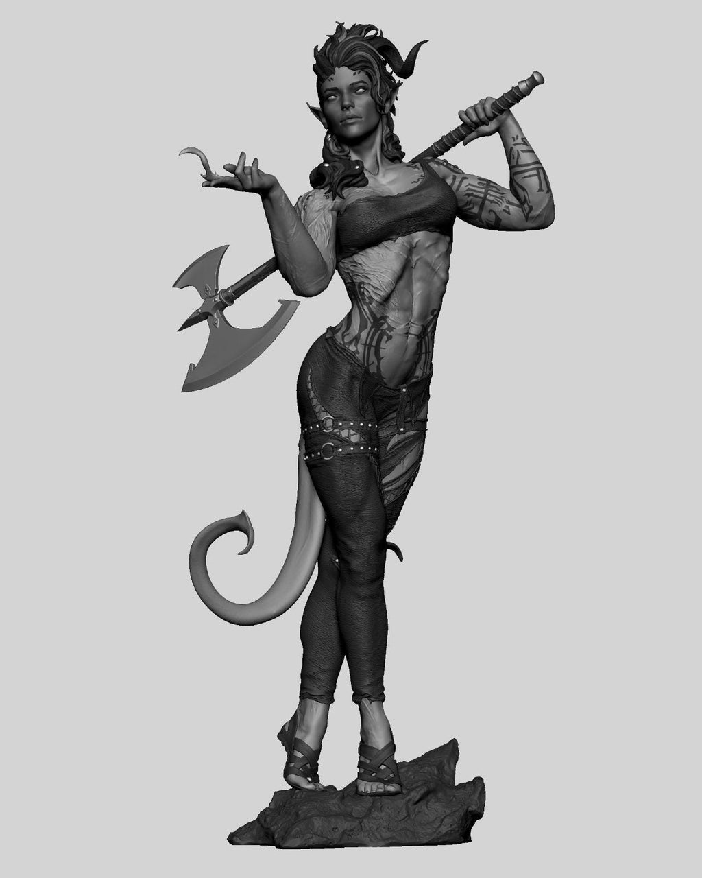 Hand-Painted 3D Printed Karlach Figurine - Baldur's Gate 3 Fan Art