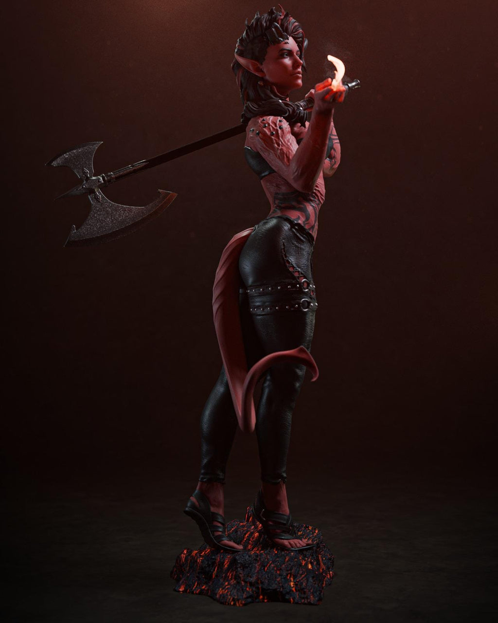 Hand-Painted 3D Printed Karlach Figurine - Baldur's Gate 3 Fan Art