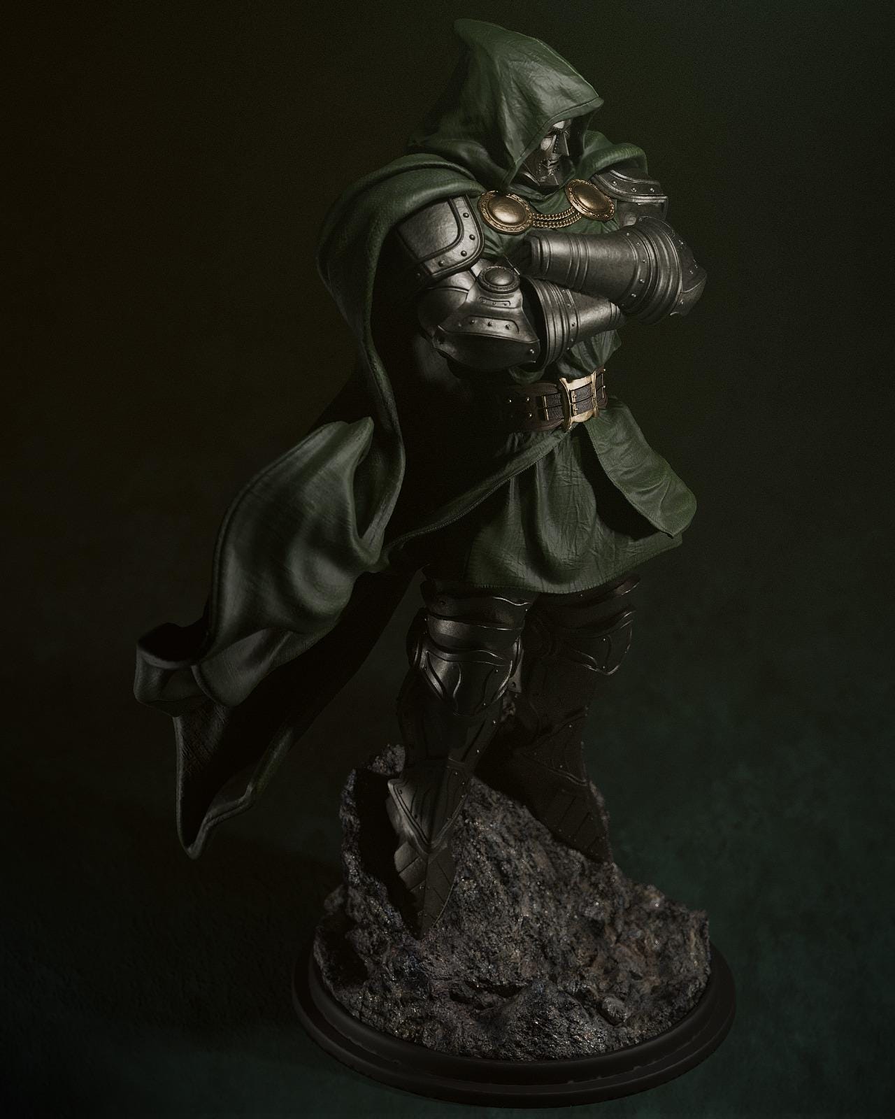 3D Printed Dr Doom Figurine | Hand-Painted Resin Statue