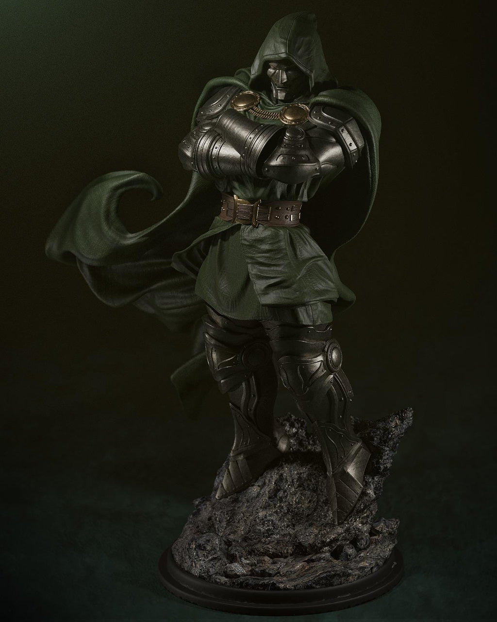 3D Printed Dr Doom Figurine | Hand-Painted Resin Statue
