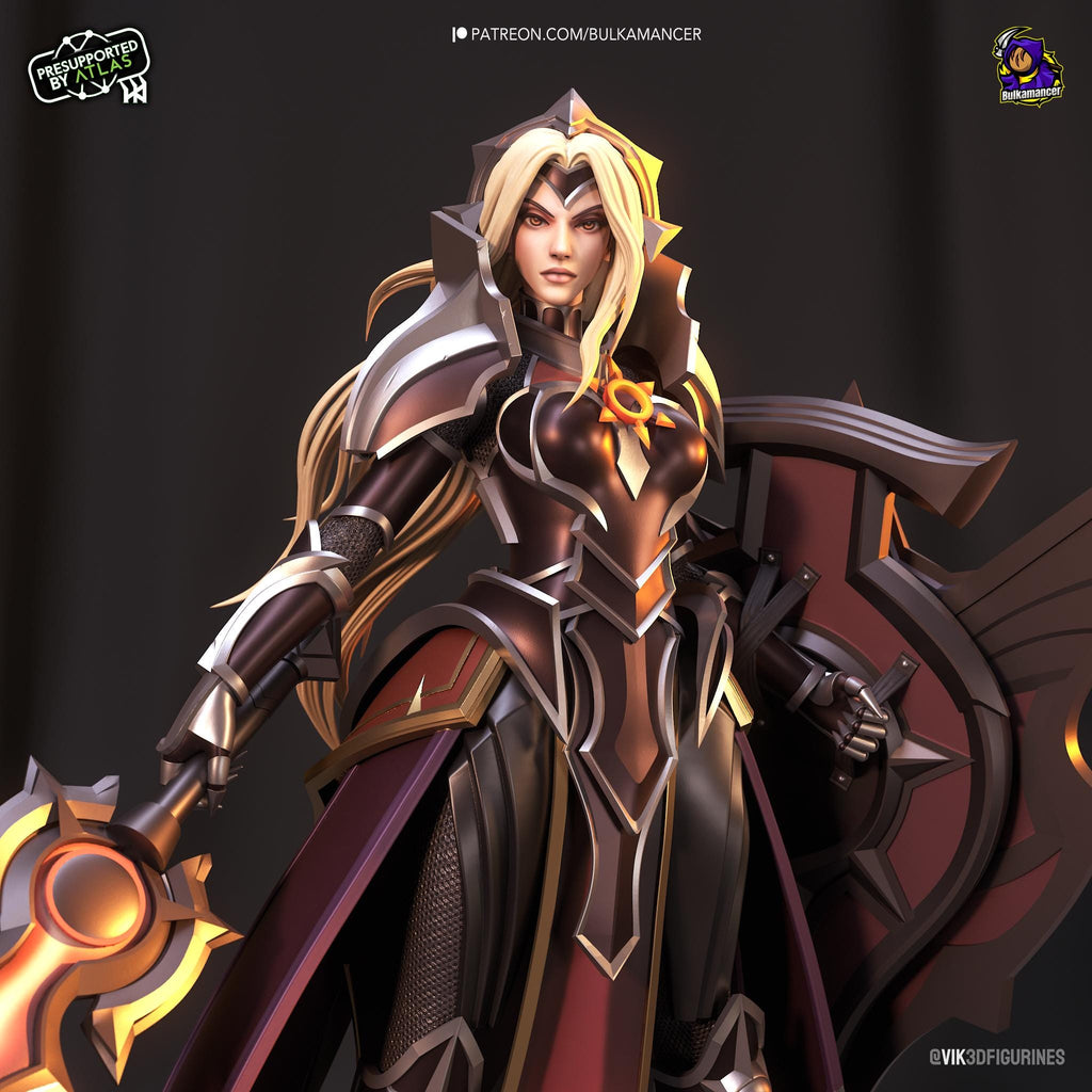 Hand-Painted Sun Goddess Leona Statue: League of Legends Fan Art, 1/8 Scale