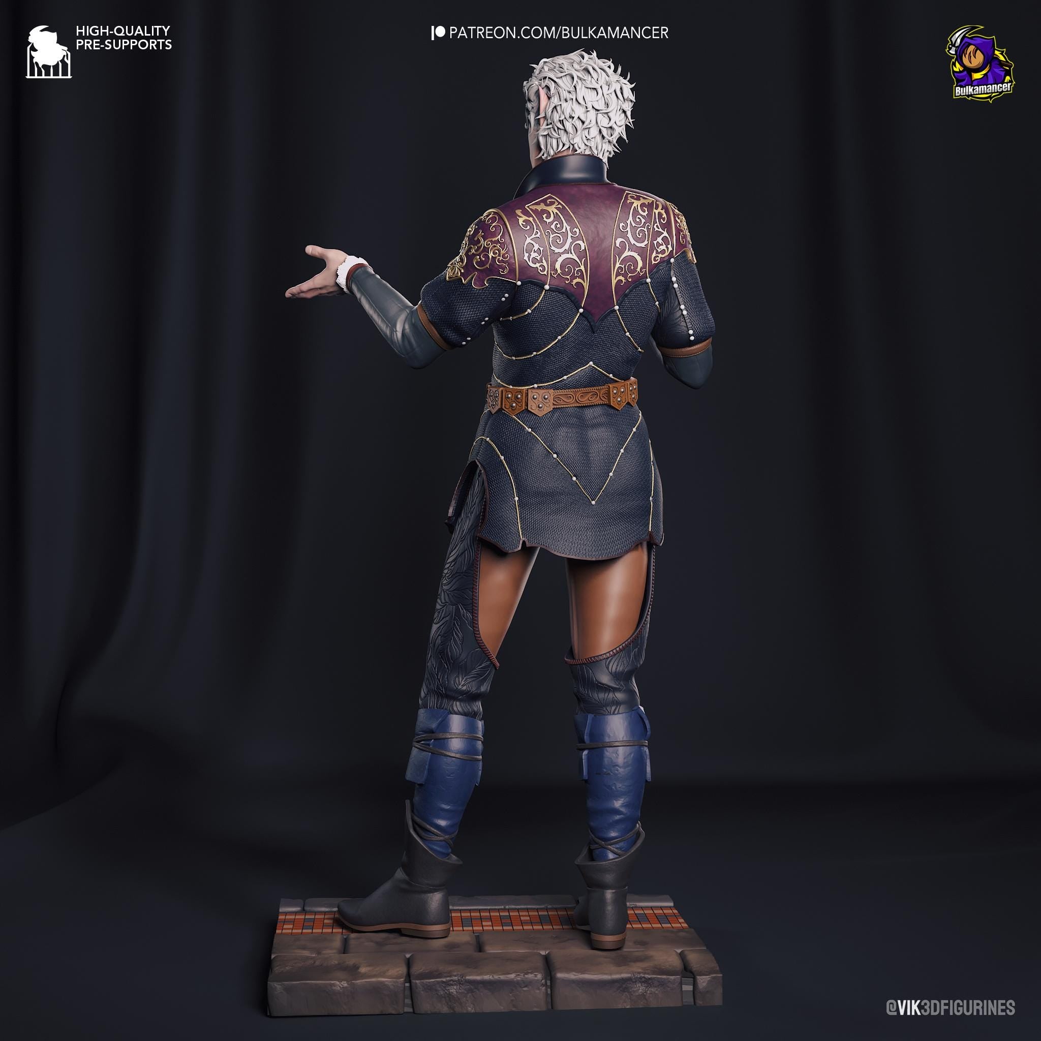 Hand-Painted Astarion Figurine: Baldur's Gate 3 Fan Art