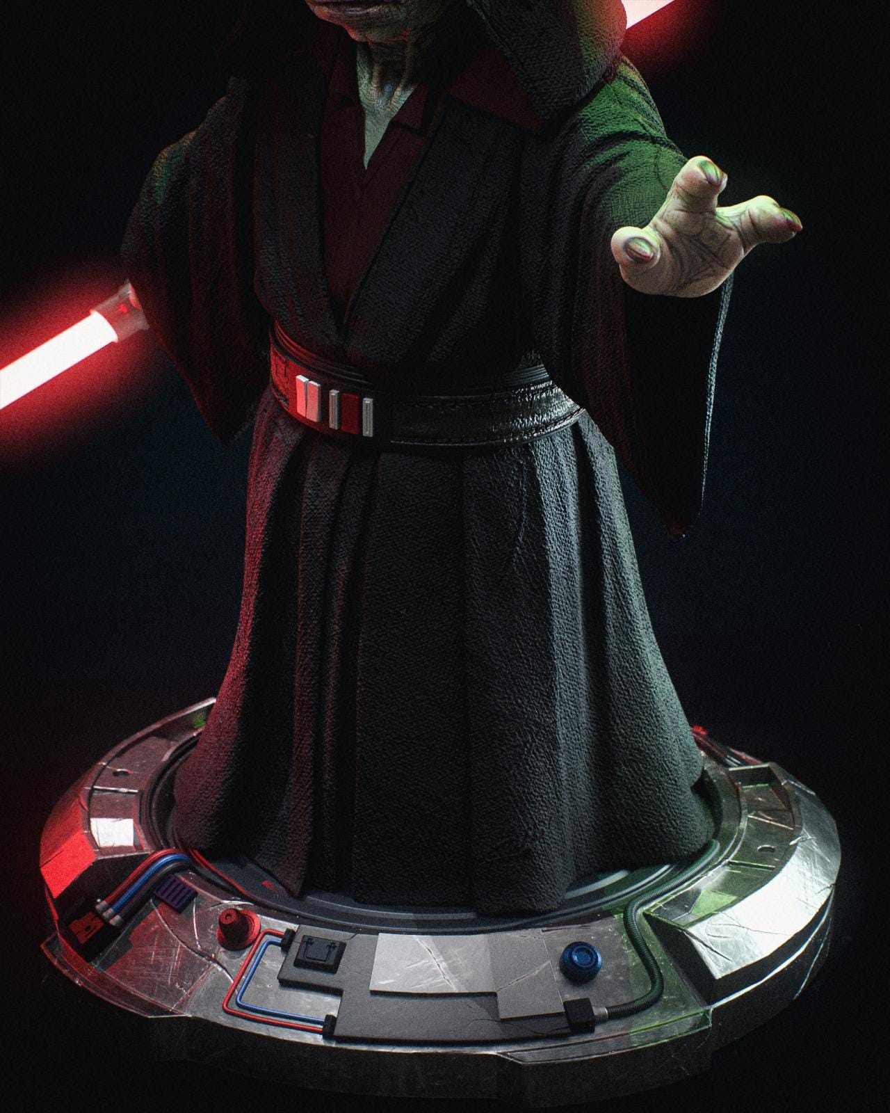 3D Printed Yoda Figure | Fan Art 3D Model | Handpainted