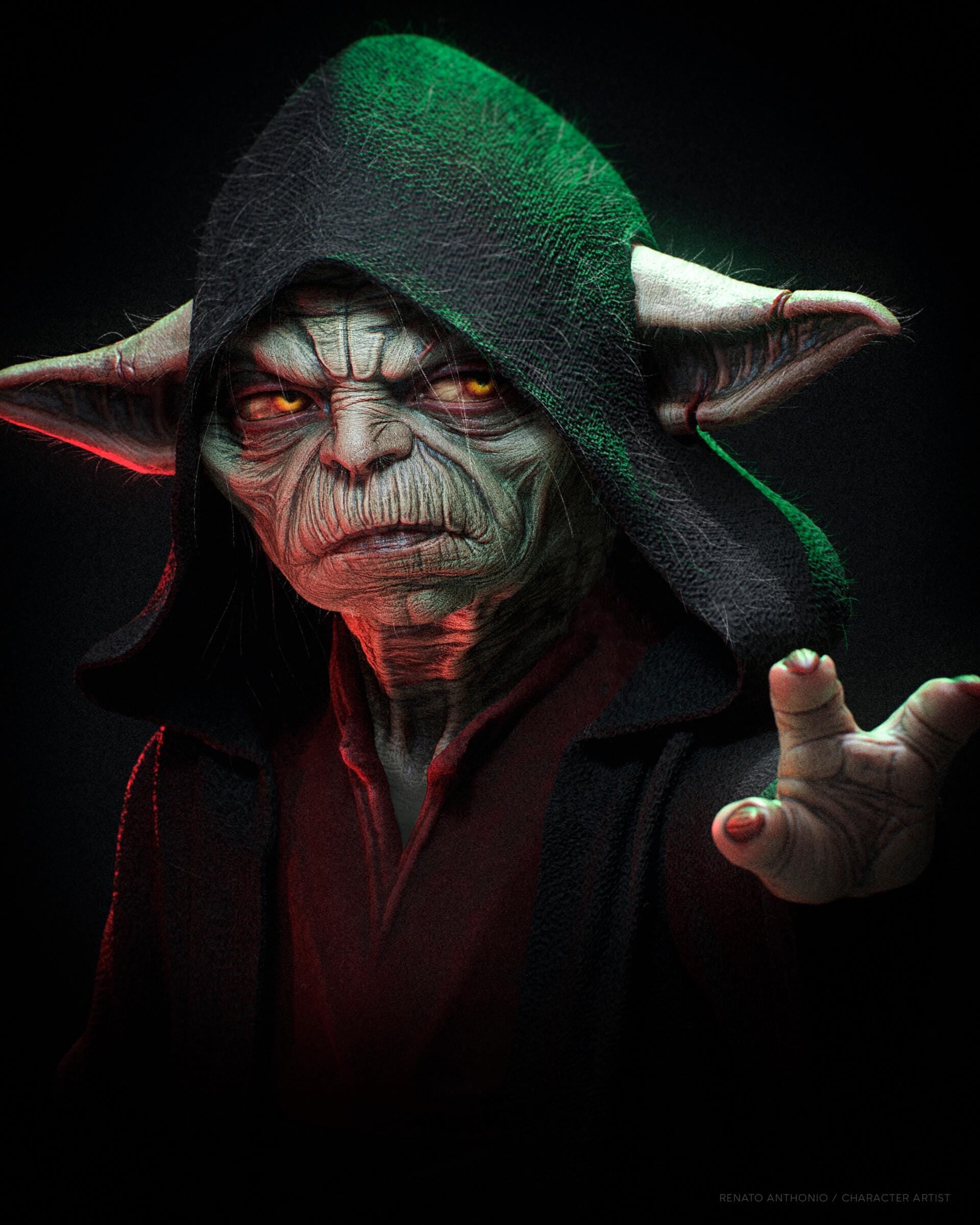 3D Printed Yoda Figure | Fan Art 3D Model | Handpainted