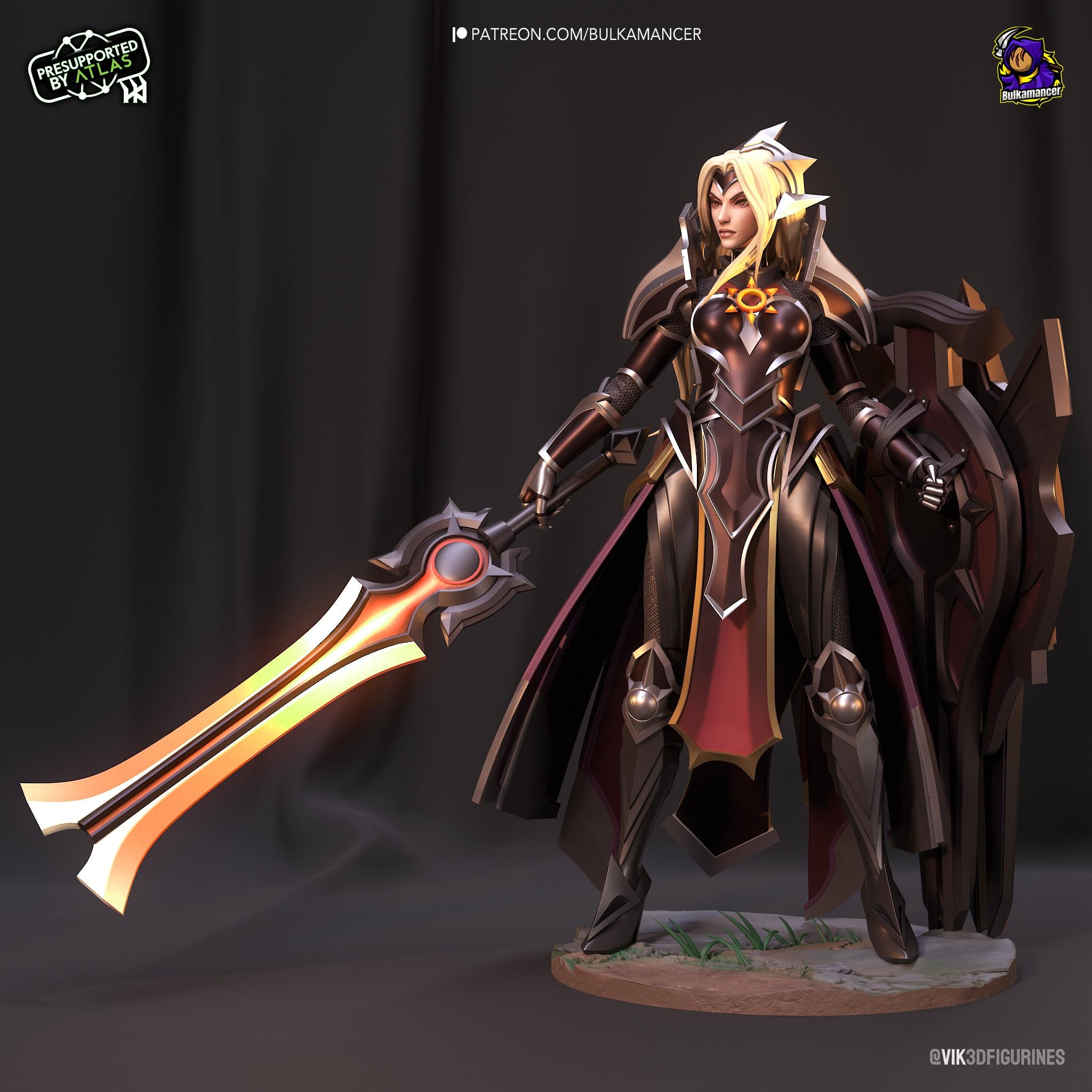Hand-Painted Sun Goddess Leona Statue: League of Legends Fan Art, 1/8 Scale