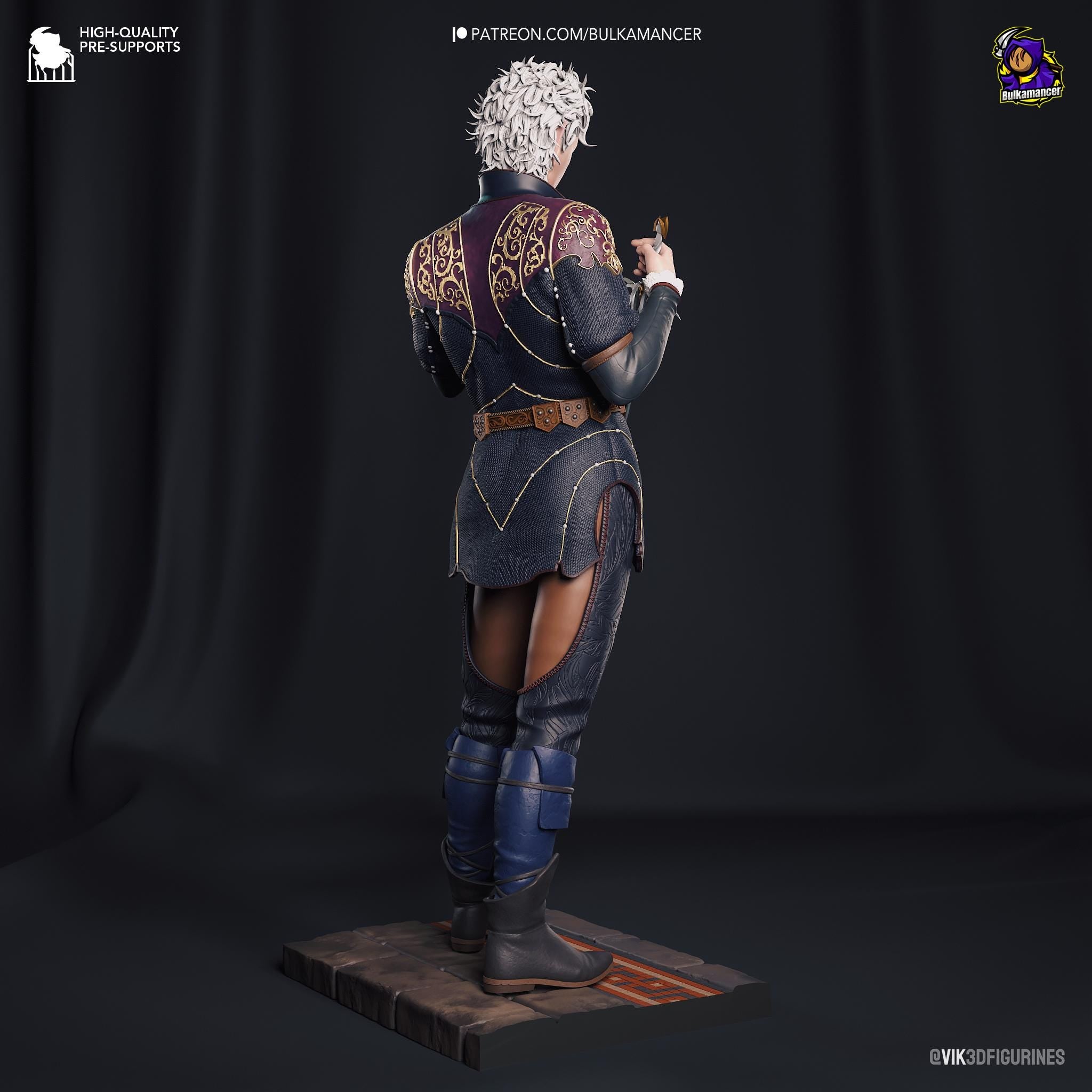 Hand-Painted Astarion Figurine: Baldur's Gate 3 Fan Art