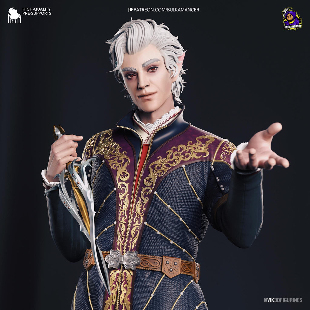 Hand-Painted Astarion Figurine: Baldur's Gate 3 Fan Art