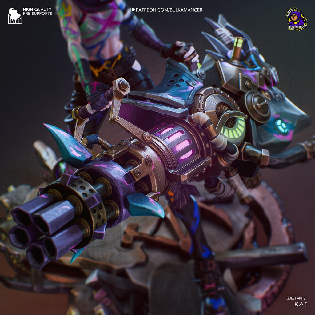 3D Printed Jinx Figurine: LoL Inspired Collectible Fan Art