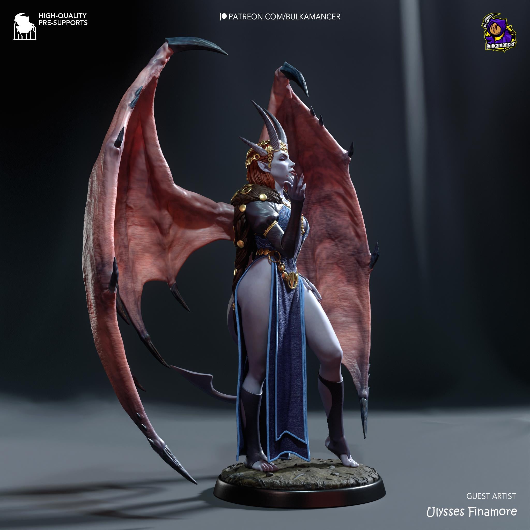 Hand-Painted Mizora Figurine: Baldur's Gate 3 Fan Art, 3D Printed Collectible