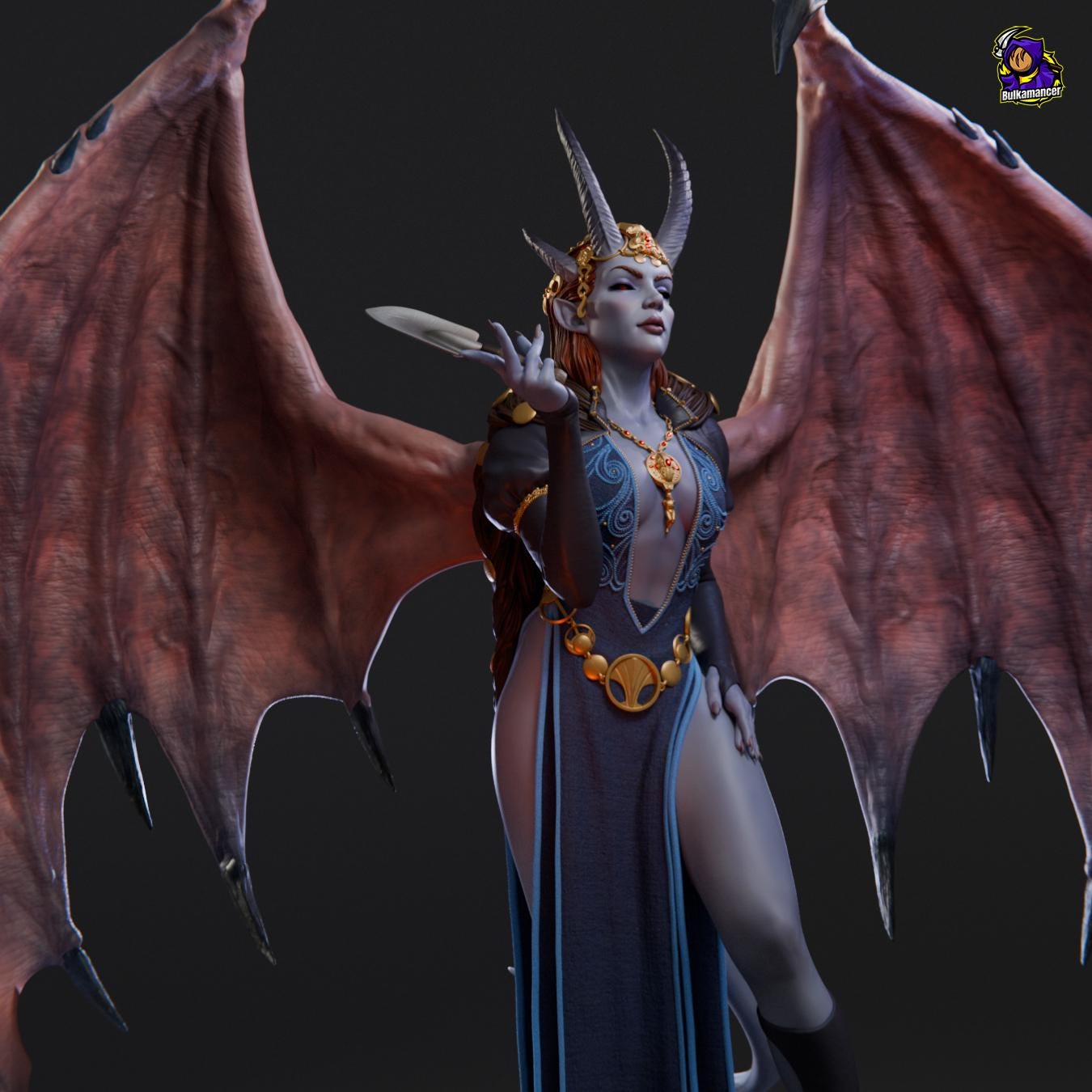 Hand-Painted Mizora Figurine: Baldur's Gate 3 Fan Art, 3D Printed Collectible