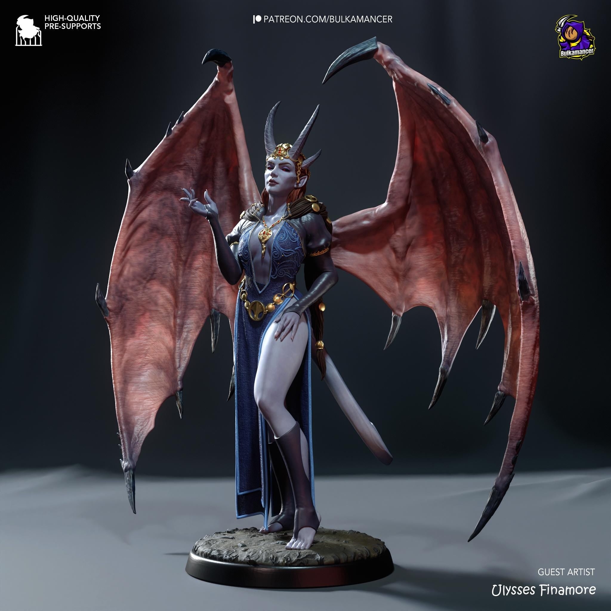 Hand-Painted Mizora Figurine: Baldur's Gate 3 Fan Art, 3D Printed Collectible
