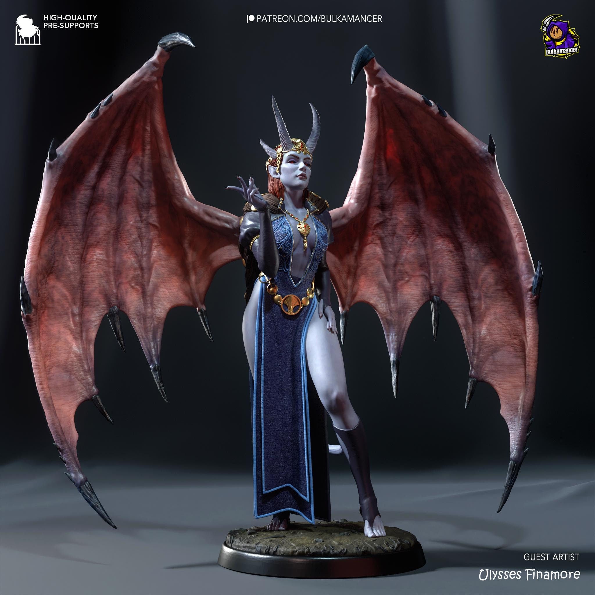 Hand-Painted Mizora Figurine: Baldur's Gate 3 Fan Art, 3D Printed Collectible