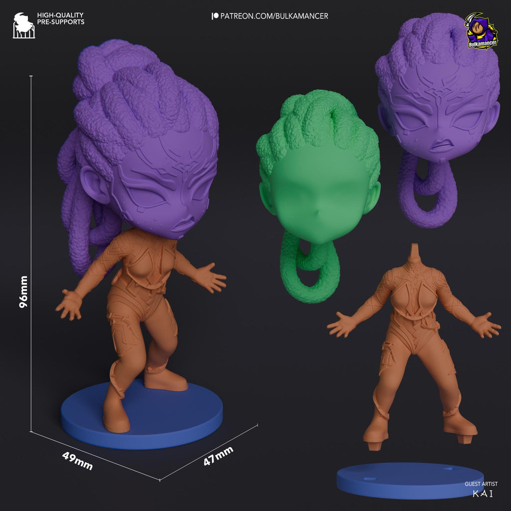 Hand-Painted Mel Chibi Statue: LoL Inspired 3D Model