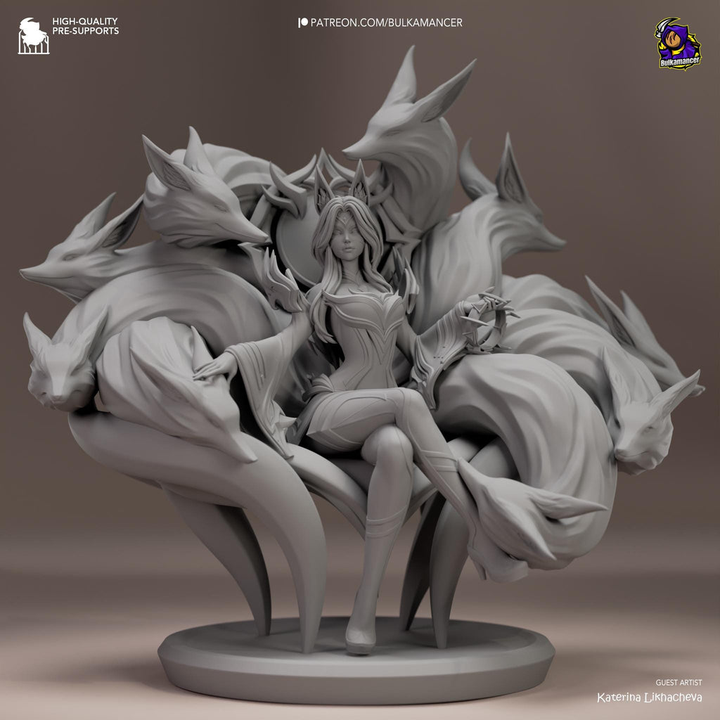3D Printed Ahri Figurine: LoL  Fan Art, Game Collectible