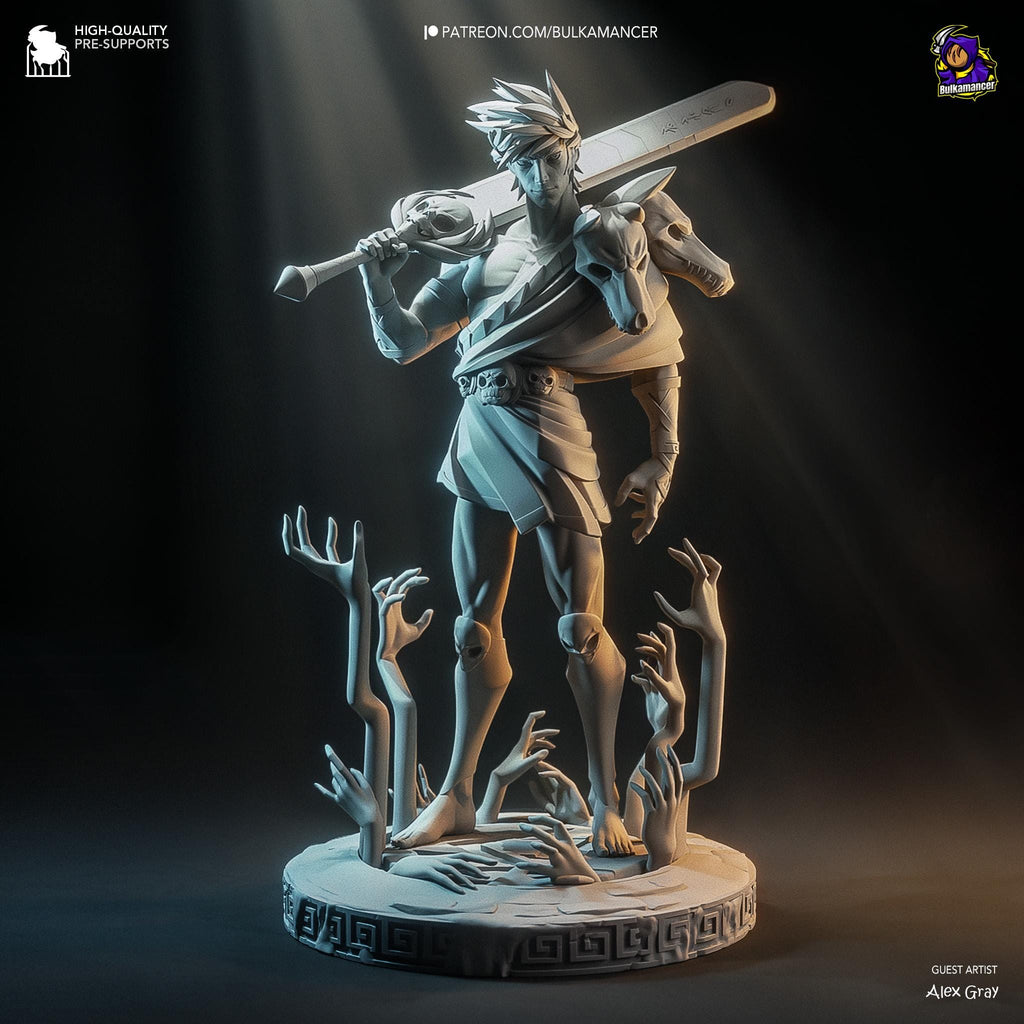 3D Printed Zagreus Figurine: Hades Game Collectible Fan Art