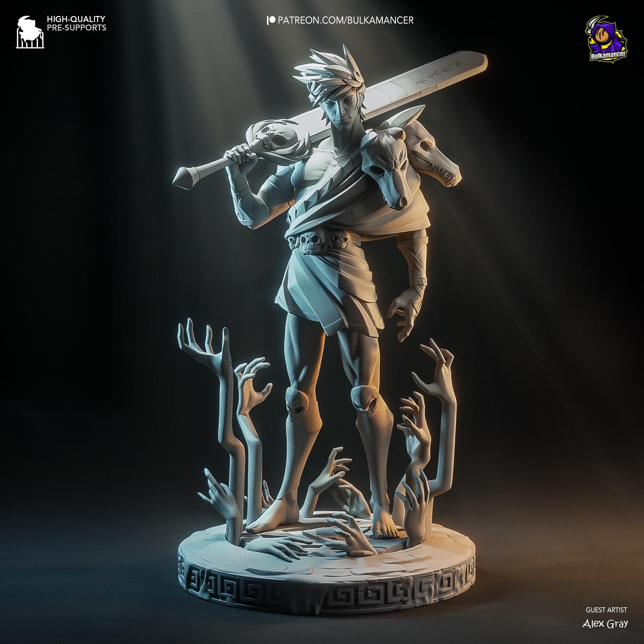 3D Printed Zagreus Figurine: Hades Game Collectible Fan Art
