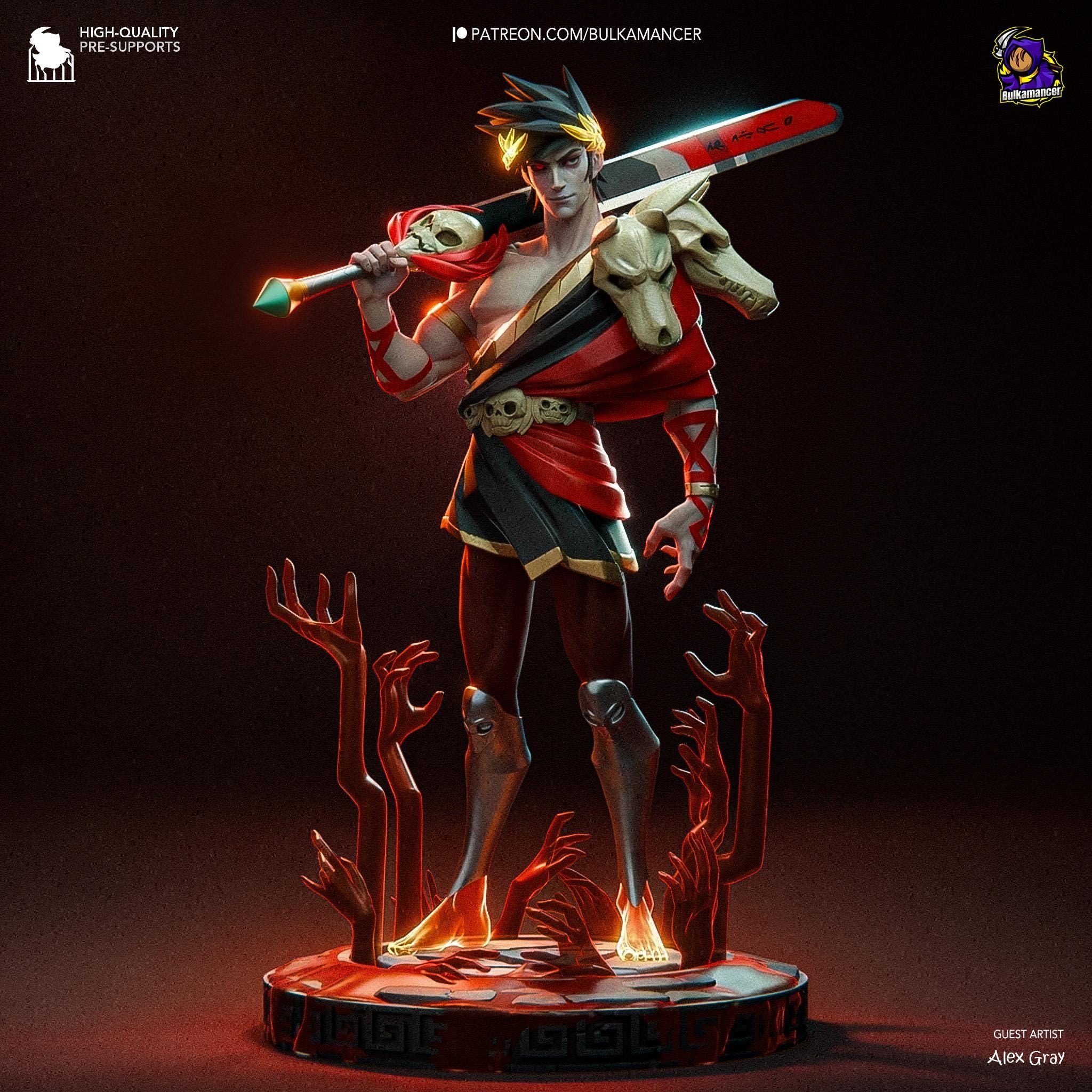 3D Printed Zagreus Figurine: Hades Game Collectible Fan Art