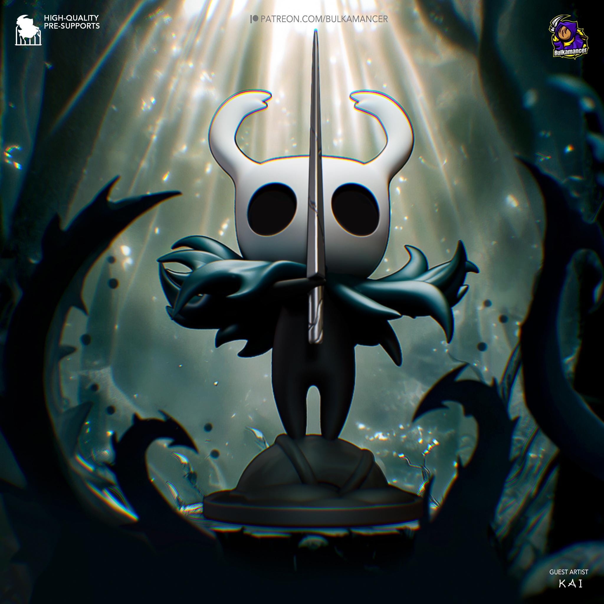 Hand-Painted Hollow Knight Figure: Indie Game Decor