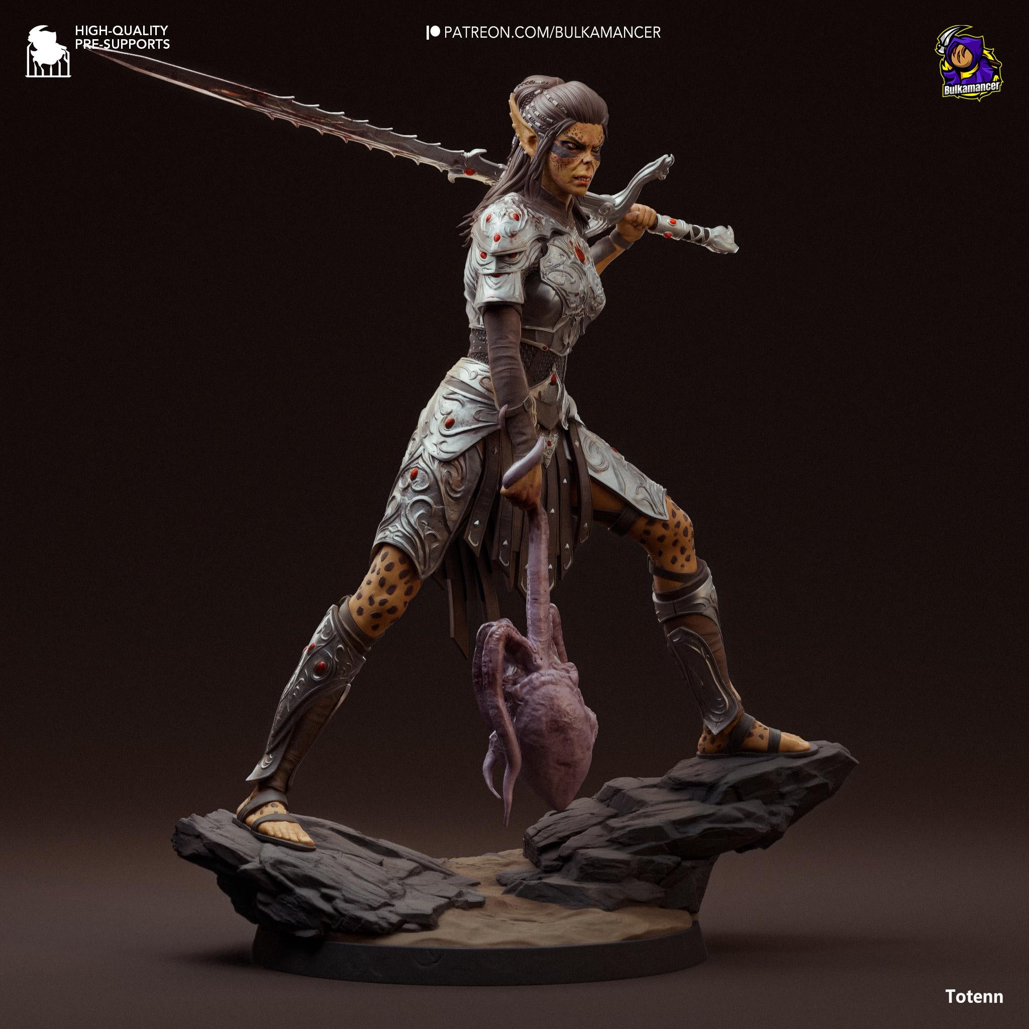 Hand-Painted Lae'zel Figurine: Baldur's Gate 3 Statue