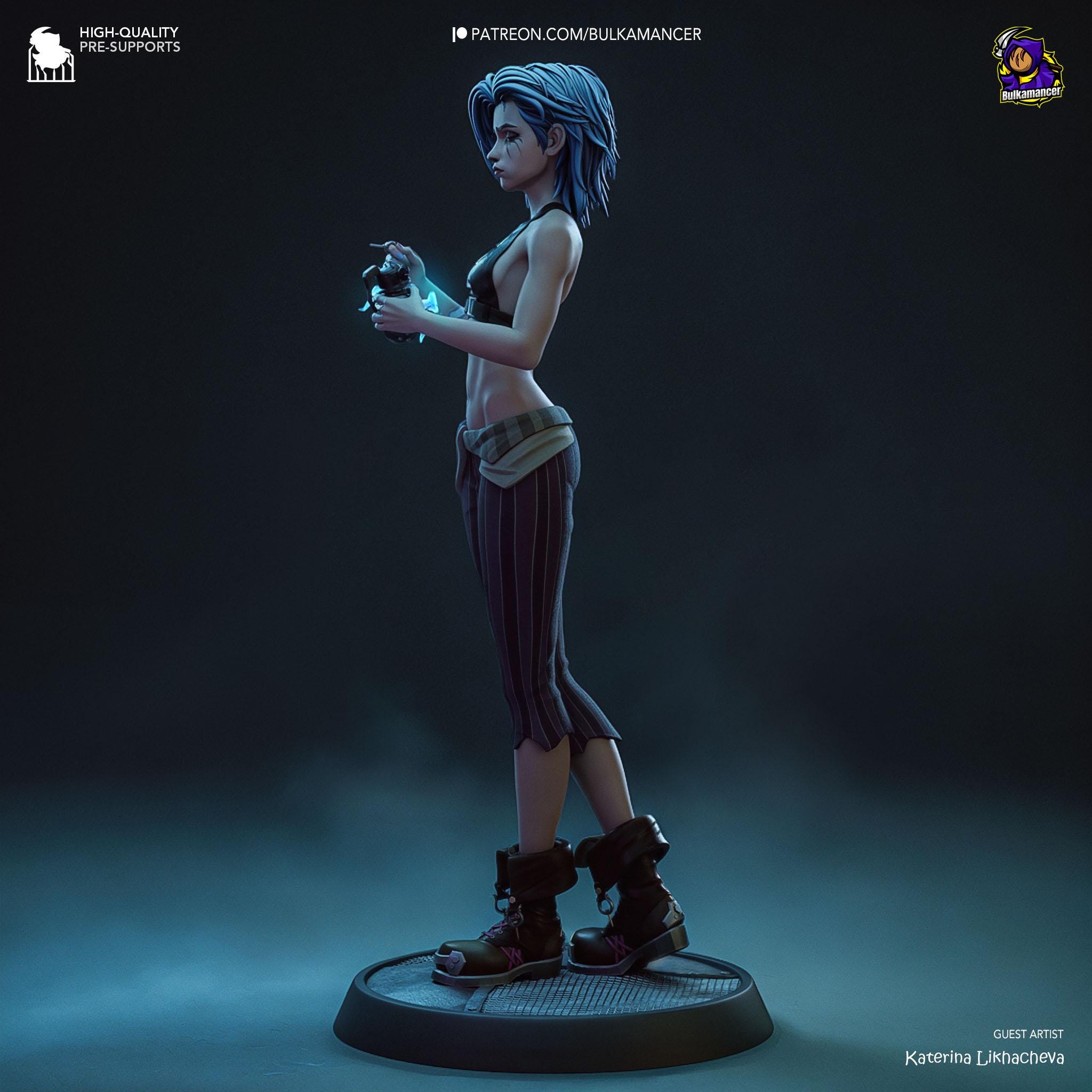 3D Printed Jinx Figurine: LoL Inspired Collectible Fan Art