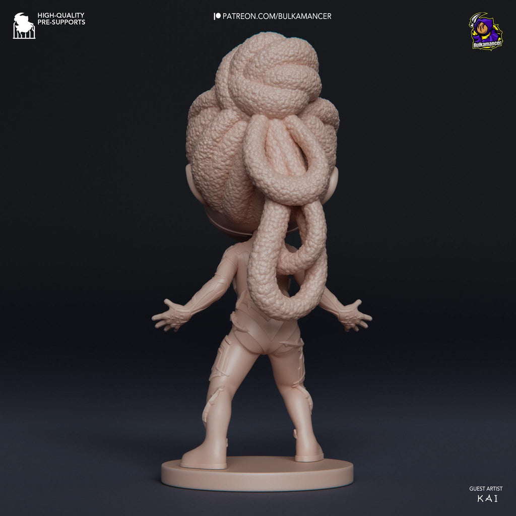 Hand-Painted Mel Chibi Statue: LoL Inspired 3D Model