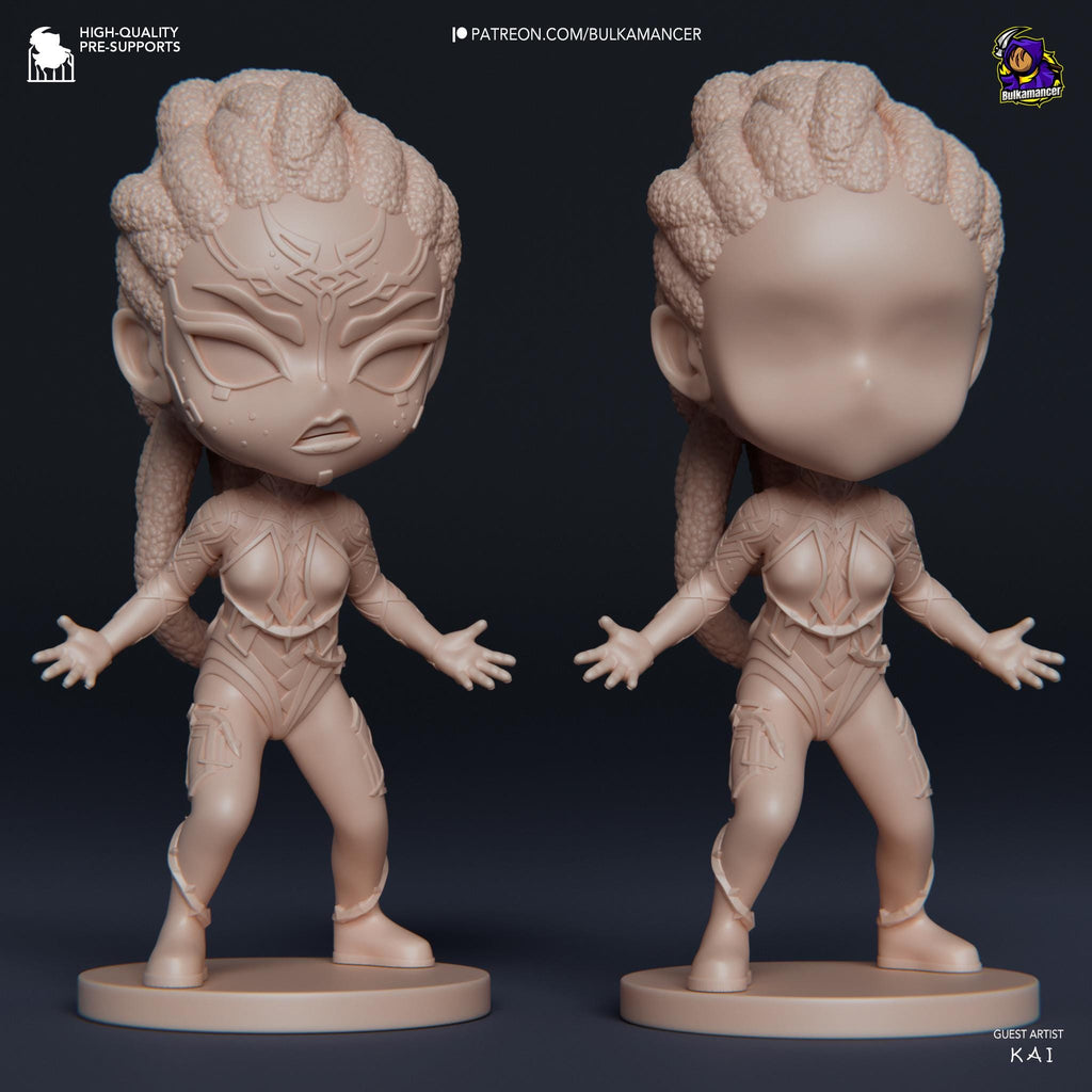 Hand-Painted Mel Chibi Statue: LoL Inspired 3D Model