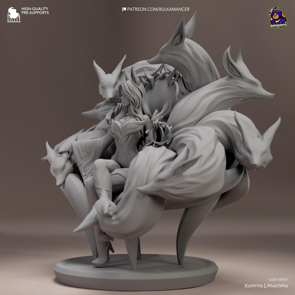 3D Printed Ahri Figurine: LoL  Fan Art, Game Collectible
