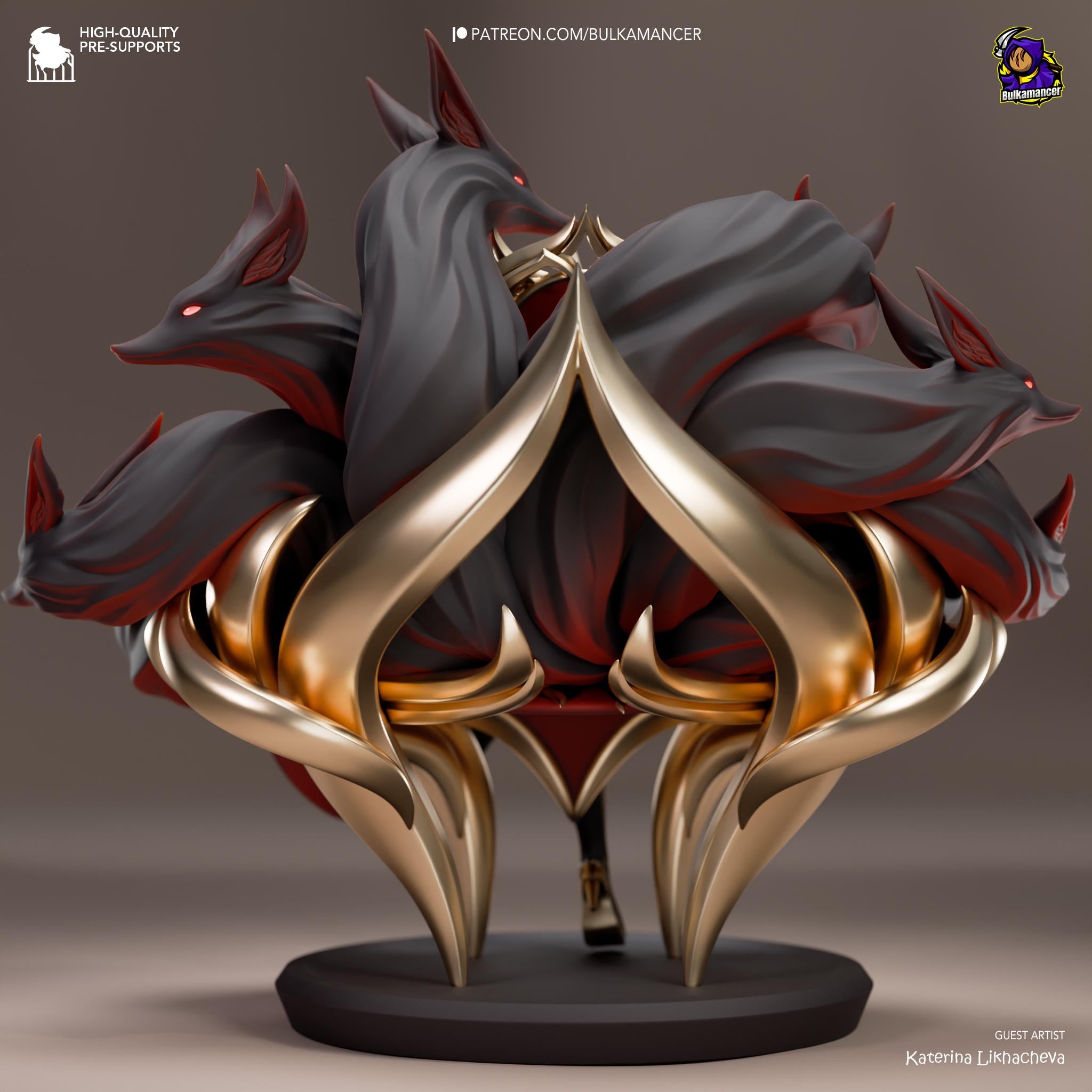3D Printed Ahri Figurine: LoL  Fan Art, Game Collectible