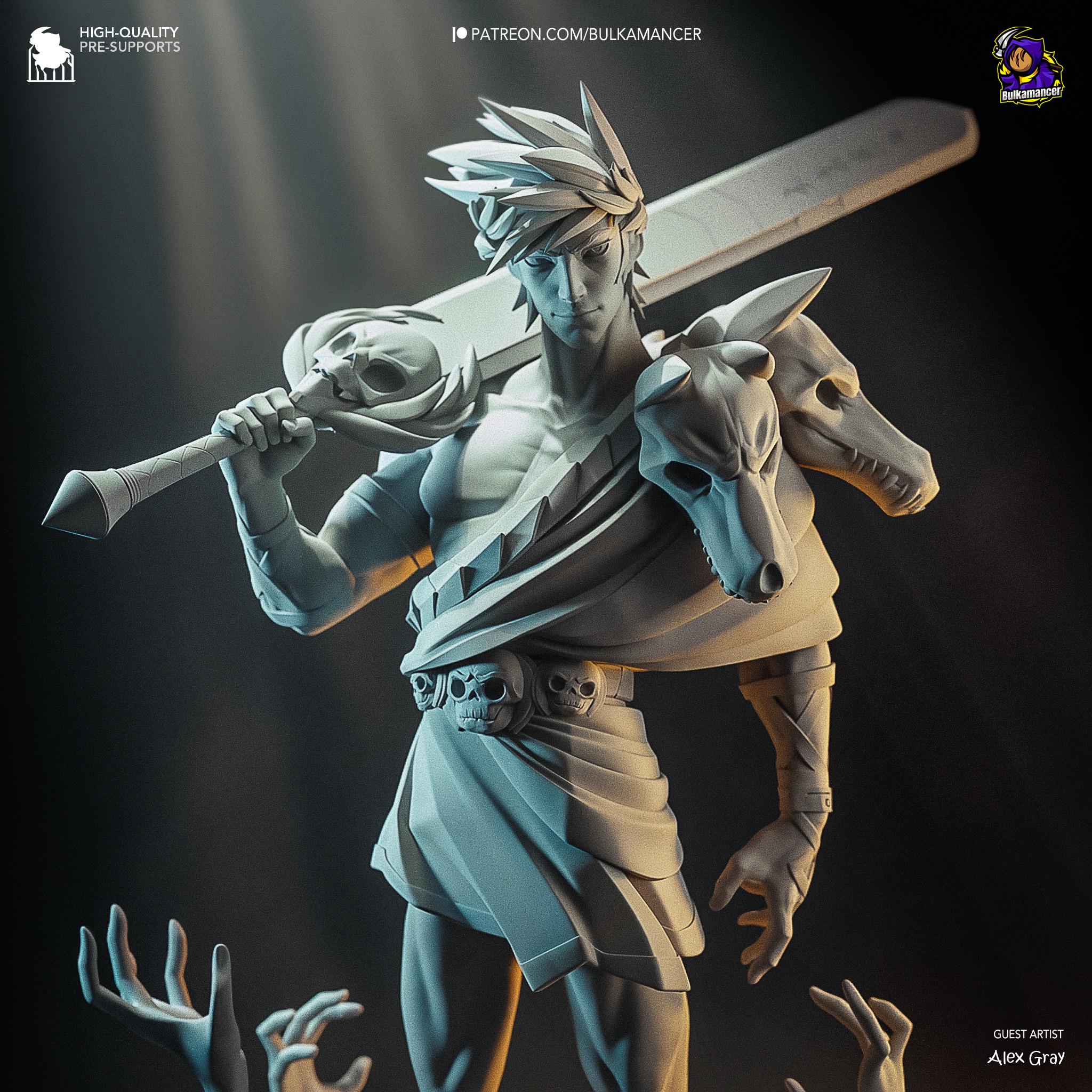 3D Printed Zagreus Figurine: Hades Game Collectible Fan Art