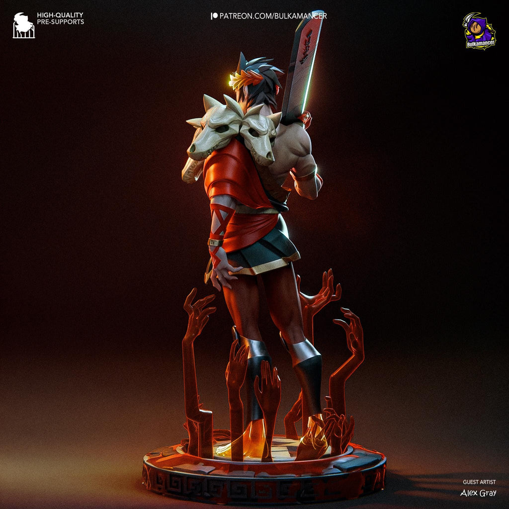 3D Printed Zagreus Figurine: Hades Game Collectible Fan Art
