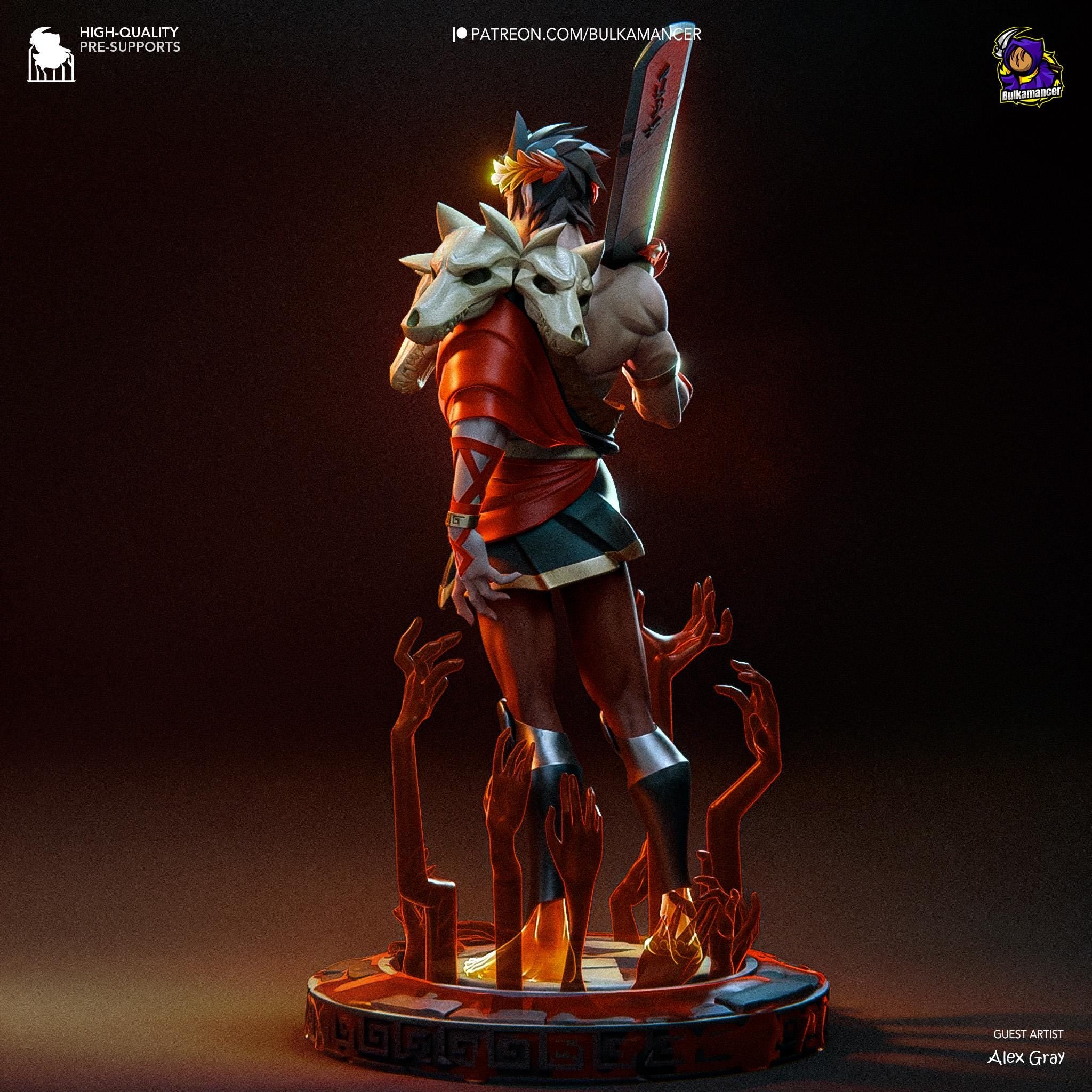 3D Printed Zagreus Figurine: Hades Game Collectible Fan Art